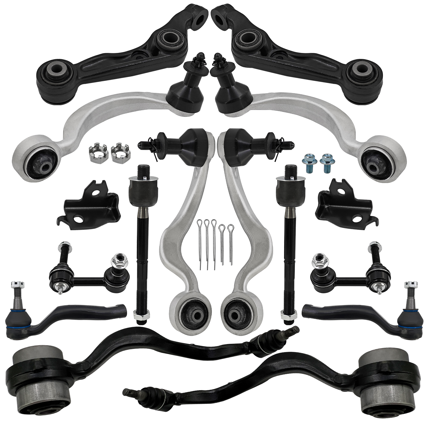 14 PCS Front Upper & Lower Control Arms Kit for Lexus LS460 AWD 2007-2017 with Links & Tie Rod