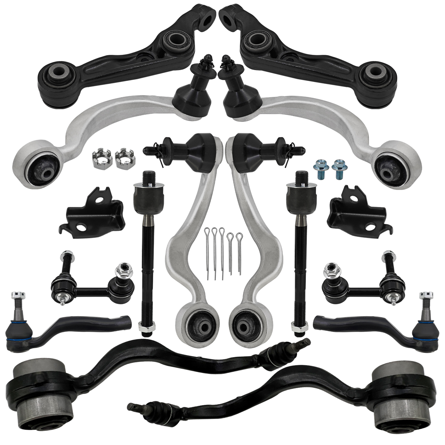 14 PCS Front Upper & Lower Control Arms Kit for Lexus LS460 AWD 2007-2017 with Links & Tie Rod