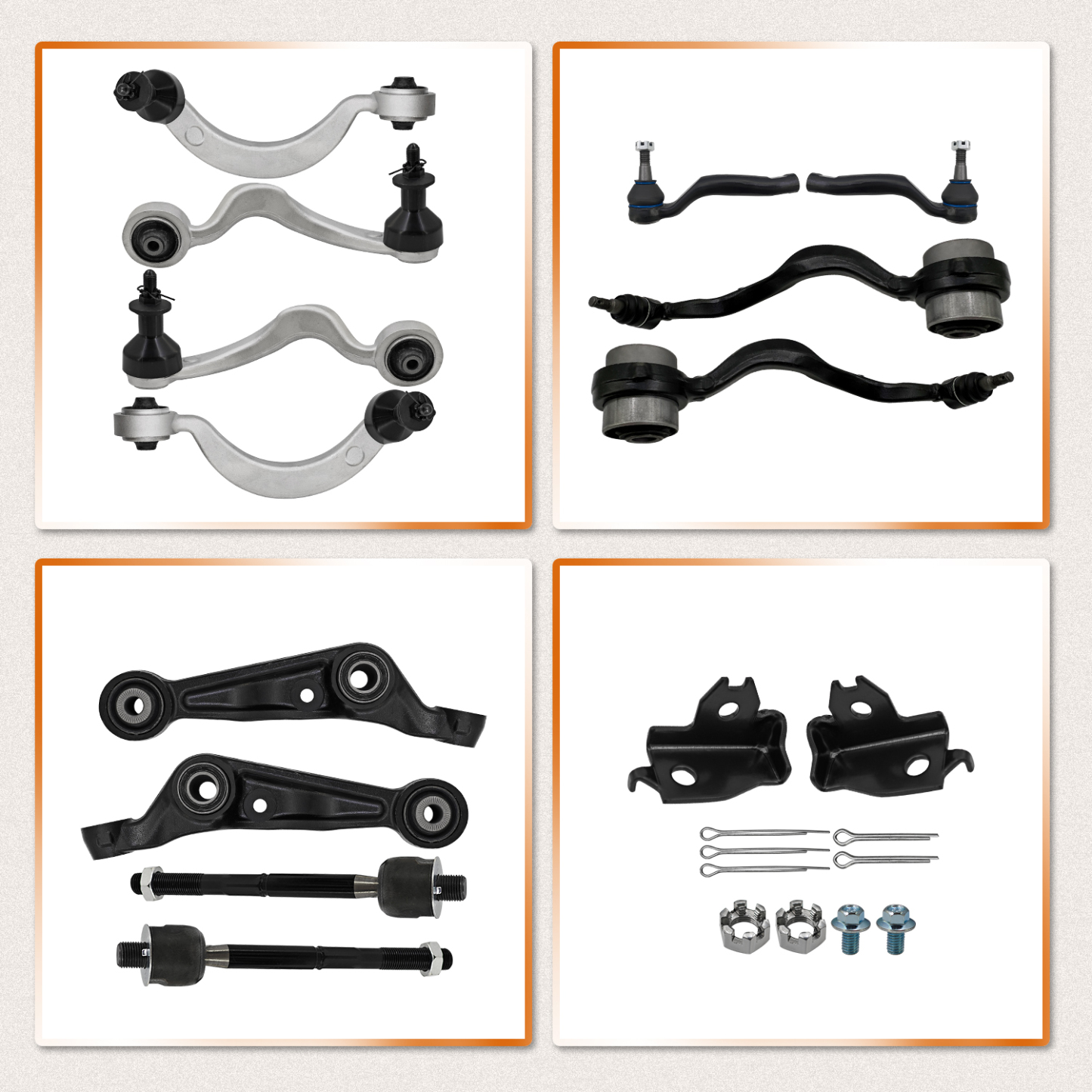14 PCS Front Upper & Lower Control Arms Kit for Lexus LS460 AWD 2007-2017 with Links & Tie Rod