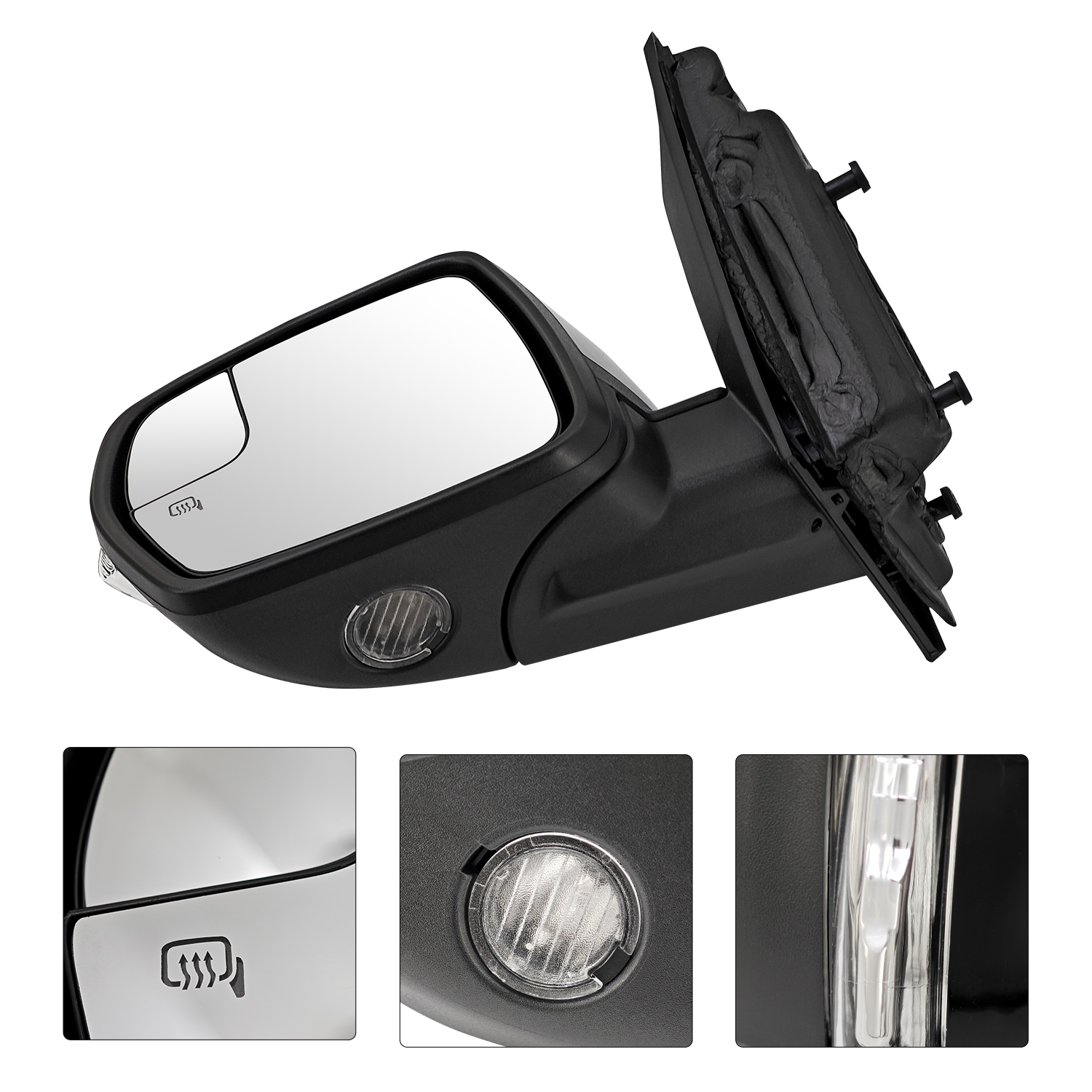 7 Pins Left Driver Rear View Mirror for Ford Edge SEL 2015-2018 Power Heated with Signal Light, Spotter Glass & Puddle Lamp