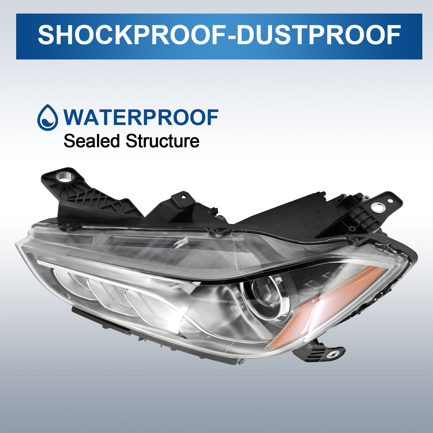 HID Xenon Headlight Compatible with Maserati Ghibli 2014-2018 - Left Driver Side 