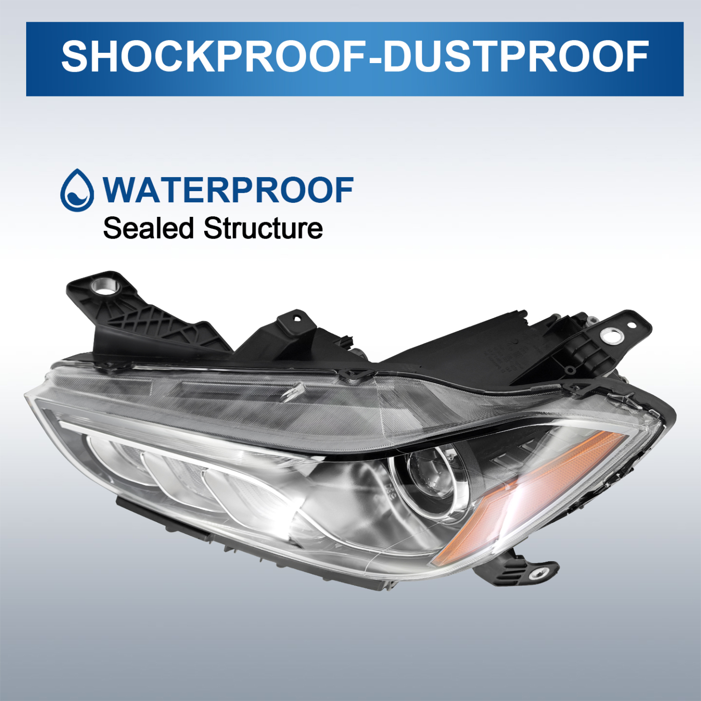 HID Xenon Headlight Compatible with Maserati Ghibli 2014-2018 - Left Driver Side 