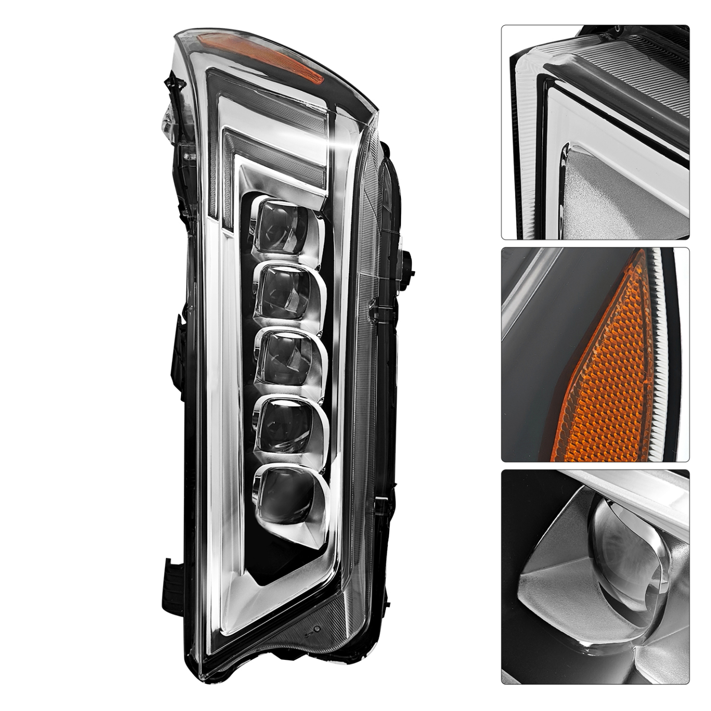 Left LED Headlight Compatible with Acura MDX 2017-2020 w/o Auto Leveling 33150TZ5A5 - Left Driver Side 