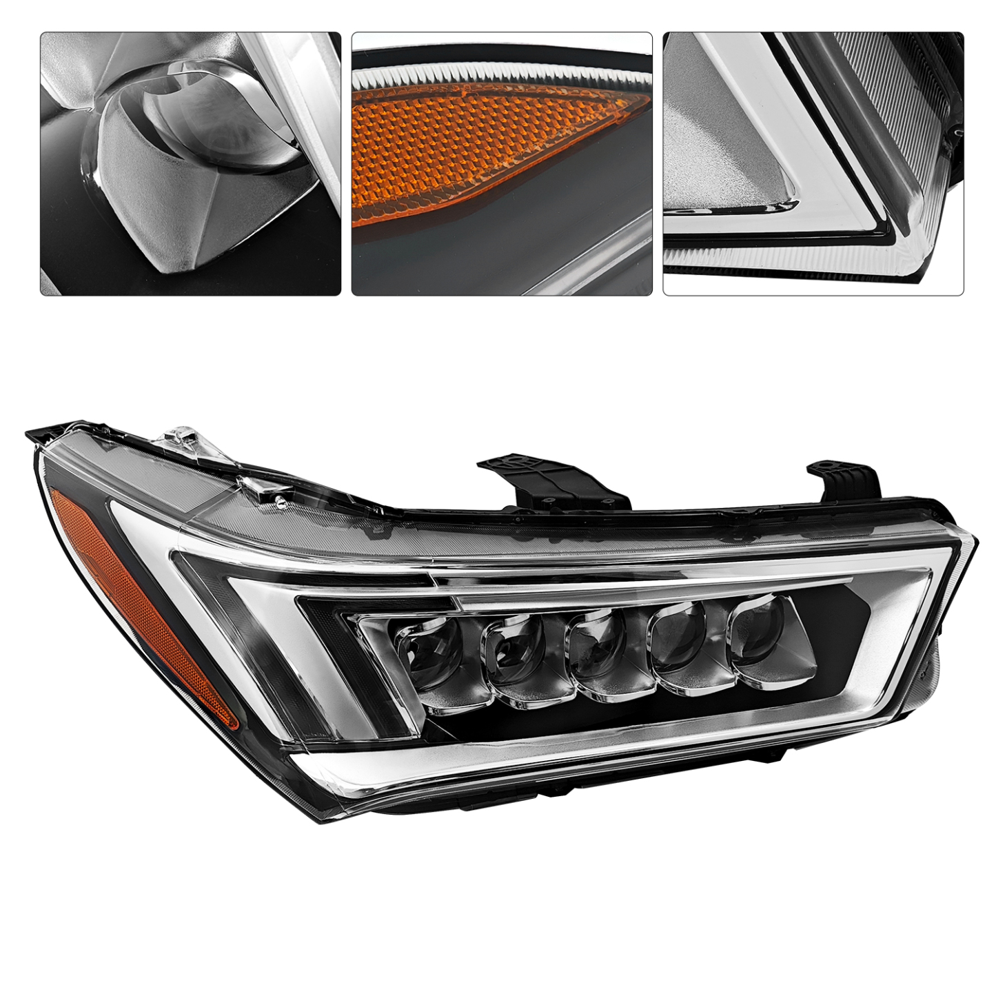 Right LED Headlight Compatible with Acura MDX 2017-2020 w/o Auto Leveling 33100-TZ5-A51 - Passenger Side