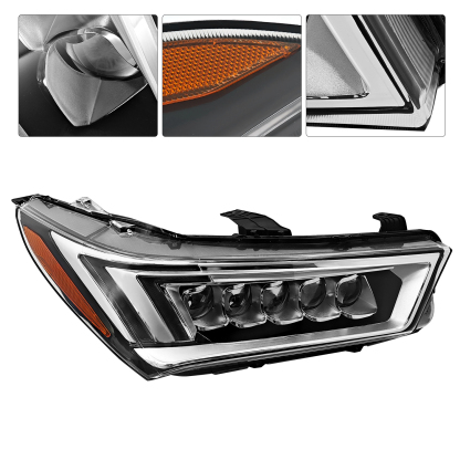 Right LED Headlight Compatible with Acura MDX 2017-2020 w/o Auto Leveling 33100-TZ5-A51 - Passenger Side