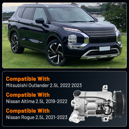 AC Compressor for Mitsubishi Outlander 2.5L 2022 2023 for Nissan Rogue 2.5L 2021-2023 for Nissan Altima 2.5L 2019-2022