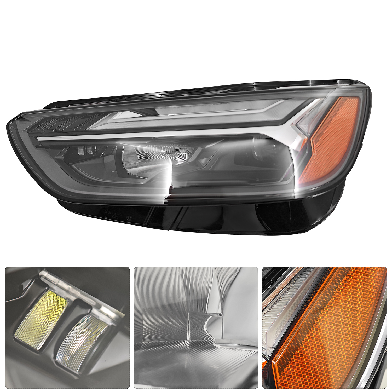 Headlight Fits for Audi Q5 SQ5 Sport 2021 2022 2023 2024 2.0L l4 3.0L V6 -Without Module -Left Driver Side