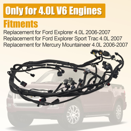 Engine Wire Wiring Harness for Ford Explorer/Explorer Sport 4.0L V6 for Mercury Mountaineer 4.0L V6 2006-2007