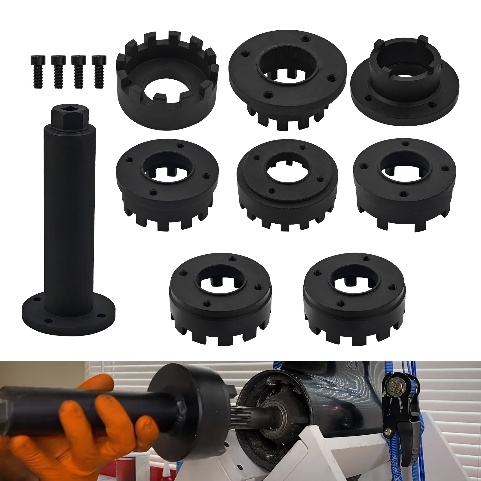 Lower Carrier Retaining Ring Nut Wrench Tool Kit Fit for Yamaha, Honda, Suzuki, Mercury, MerCruiser Outdrives & Outboards