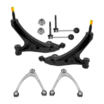 6PCS Front Left & Right Lower & Upper Suspension Control Arm Kits Fits for Lexus LS430 2001-2006 4.3L w/Ball Joints Stabilizer Sway Bar End Links