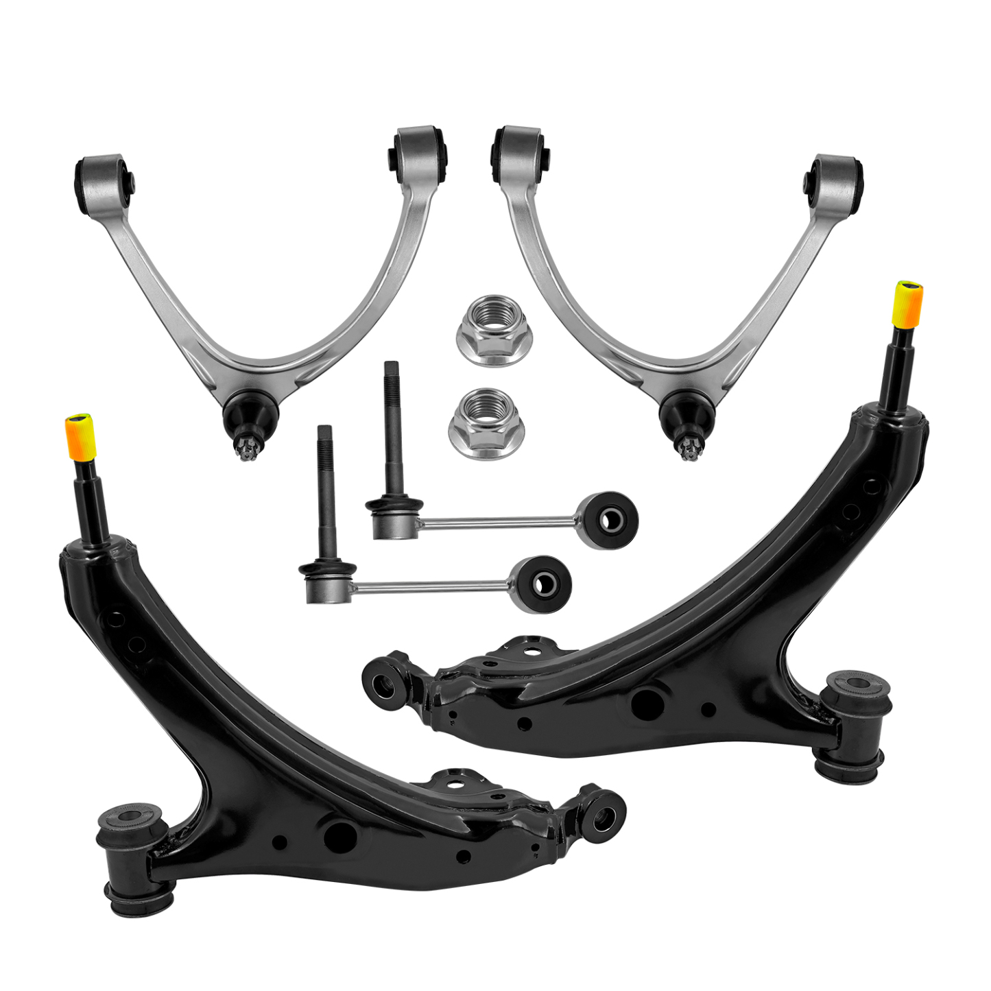 6PCS Front Left & Right Lower & Upper Suspension Control Arm Kits Fits for Lexus LS430 2001-2006 4.3L w/Ball Joints Stabilizer Sway Bar End Links