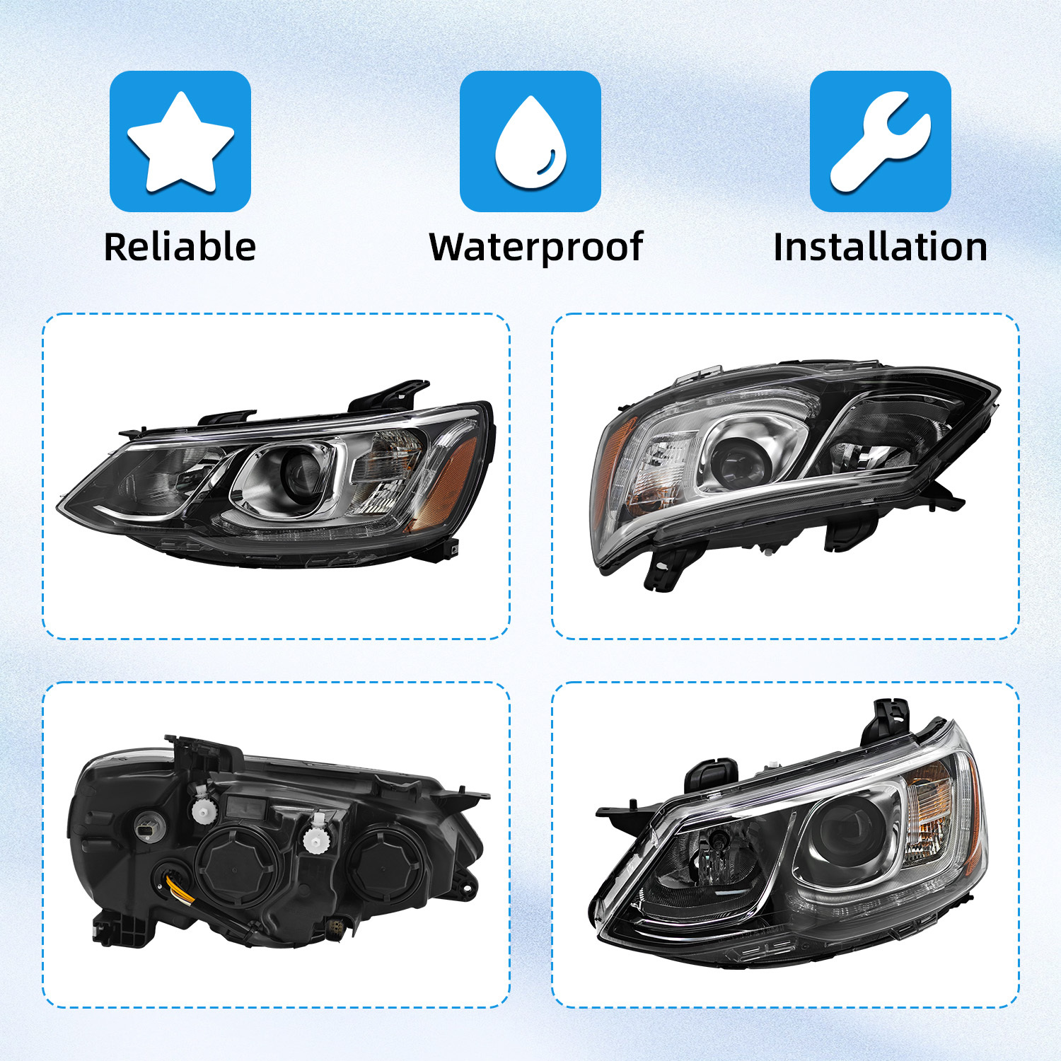 Headlight Assembly Compatible with Chevy Sonic 2017-2020 - Left Driver Side