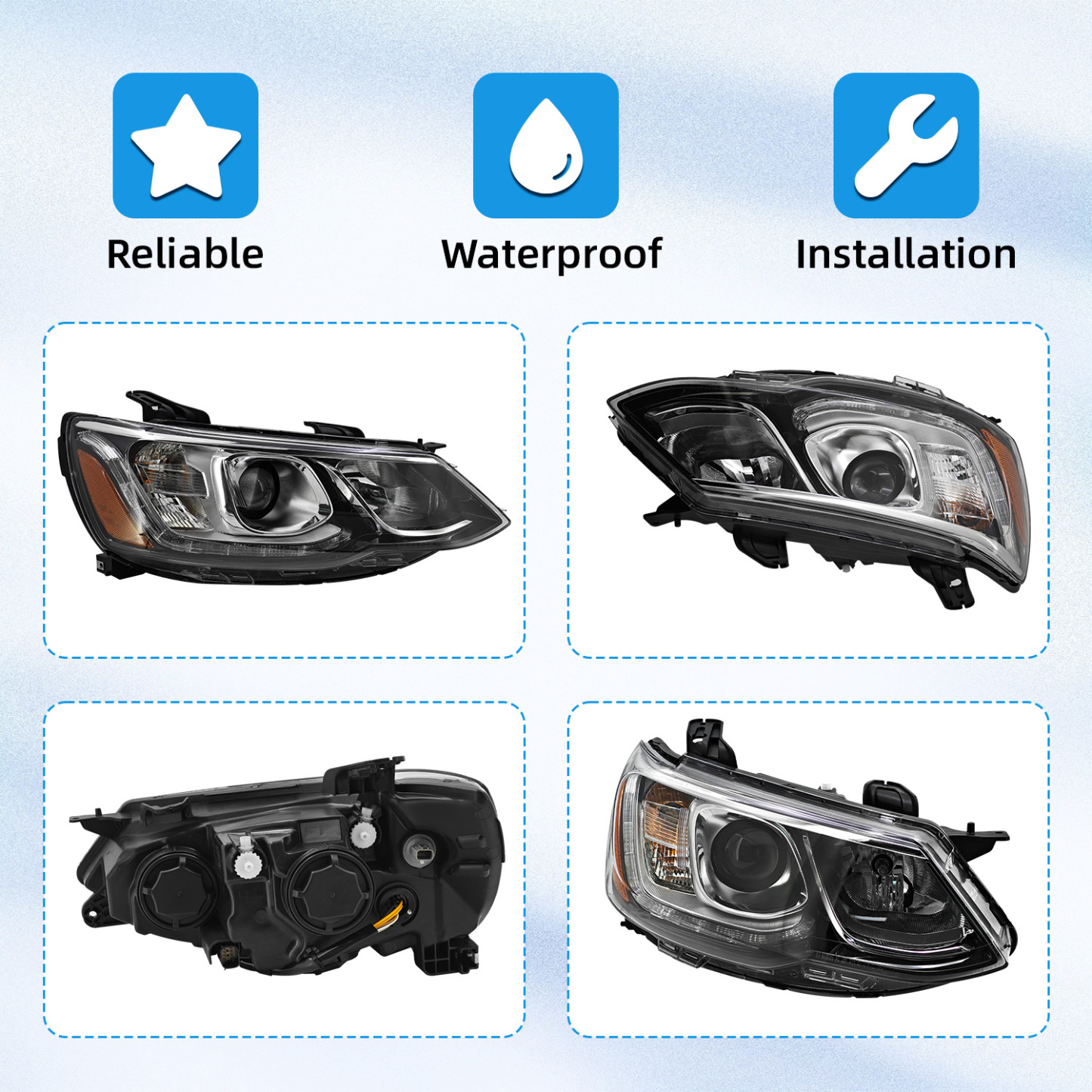 Headlight Assembly Compatible with Chevy Sonic 2017-2020 - Right Passenger Side