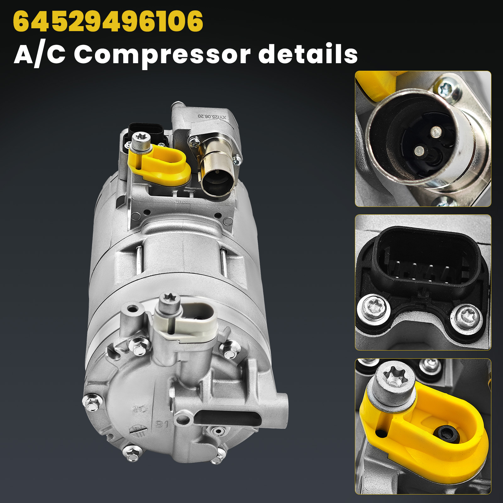 A/C Compressor Fits for BMW 330e 530e 740e X3 X5 xDrive 2016-2024