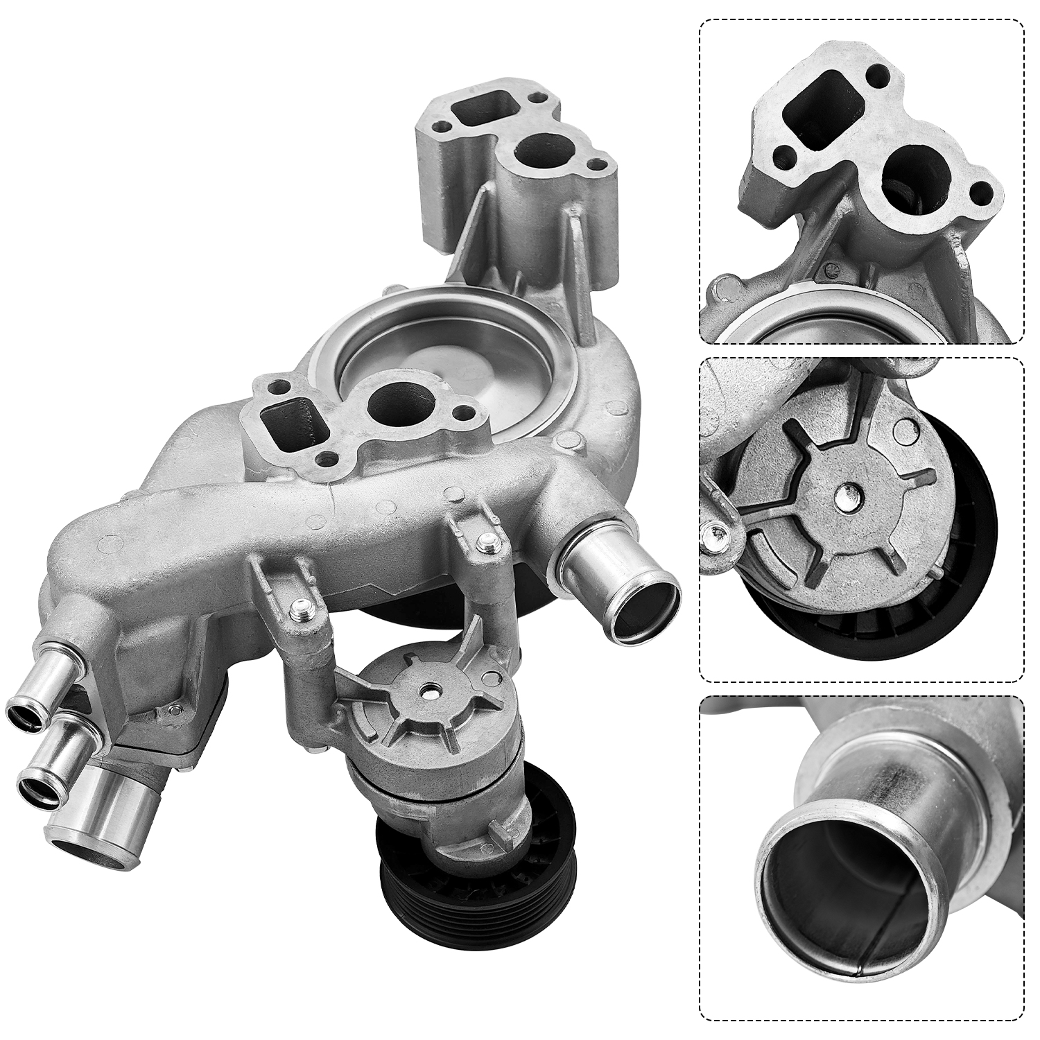 Water Pump with Tensioner Thermostat for Chevrolet Silverado for GMC Sierra 2007-2019