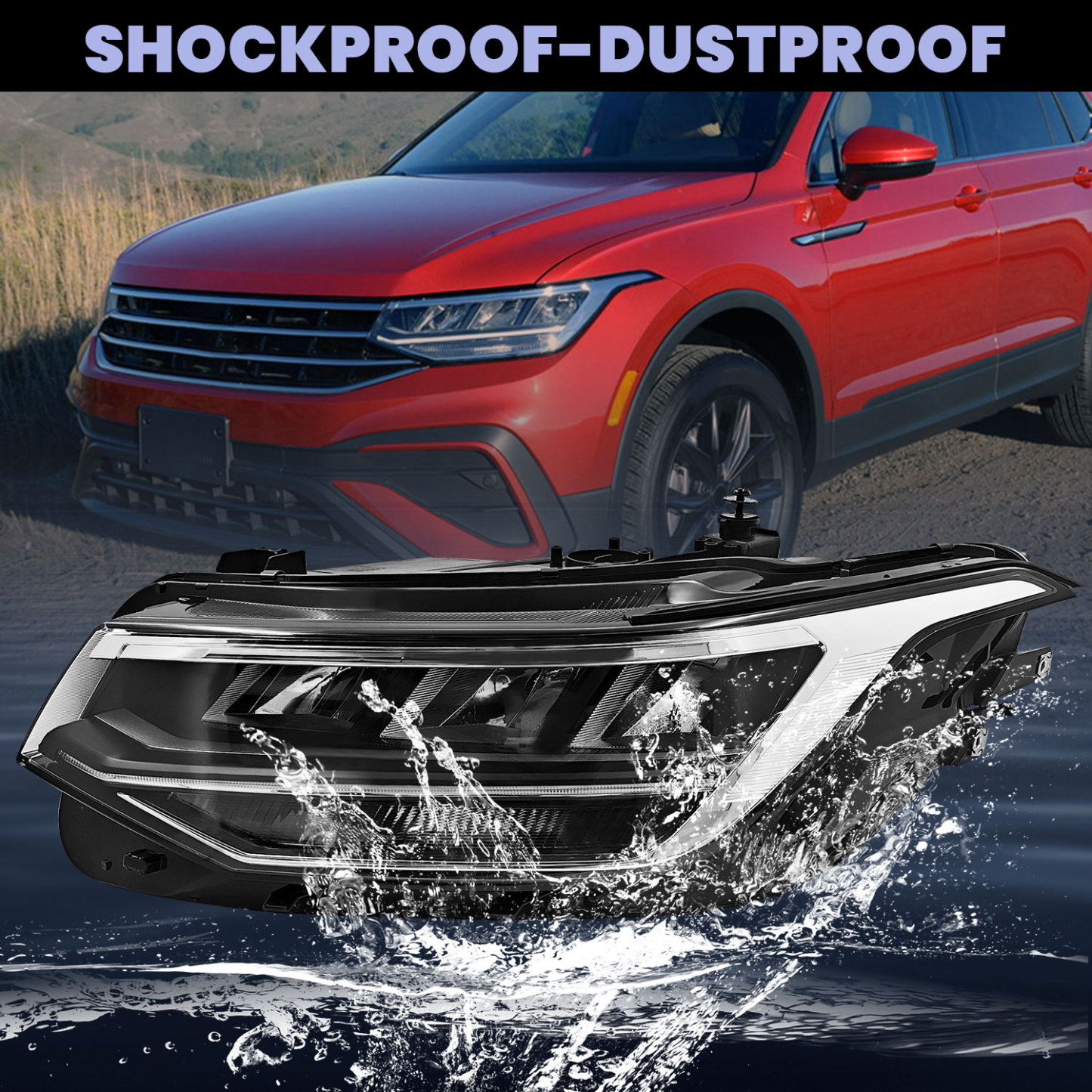 LED Headlight Fits for Volkswagen Tiguan SE 2022-2024 -Left Driver Side Non-AFS