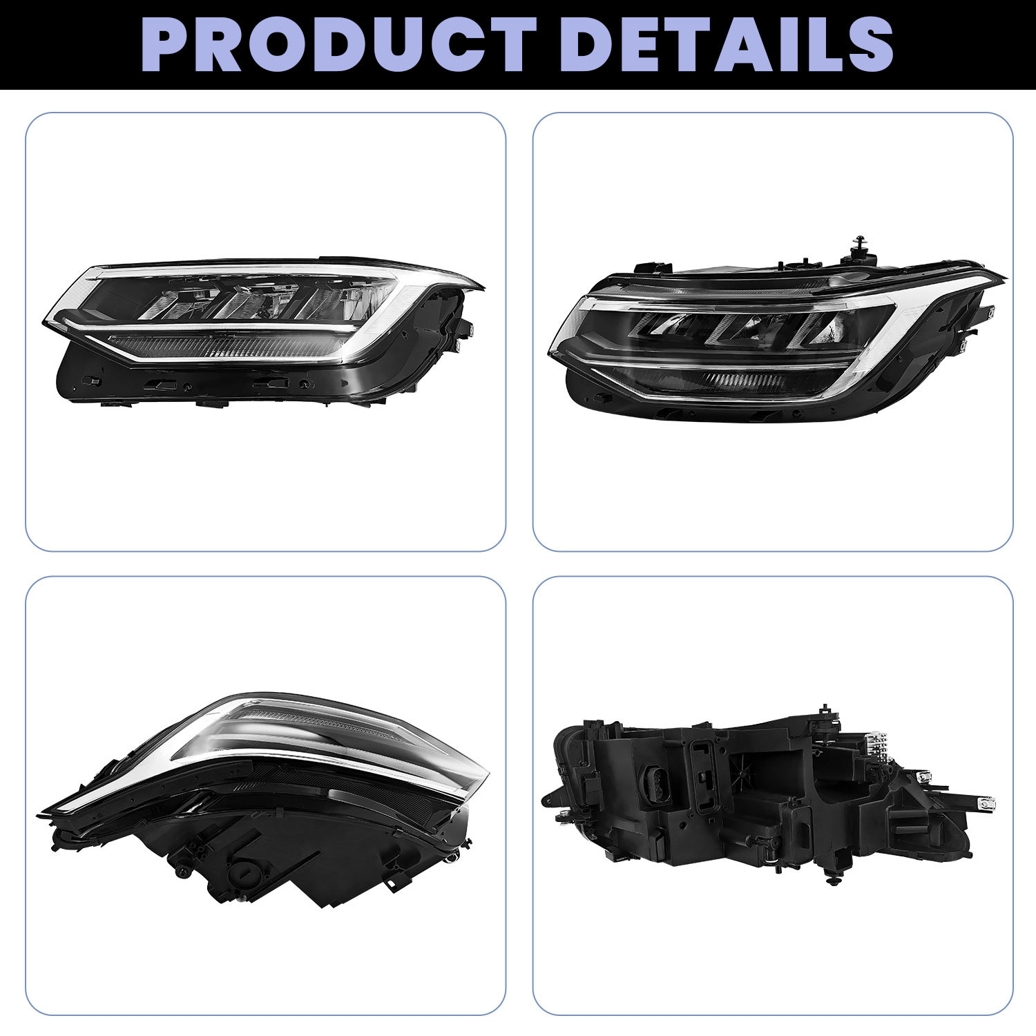 LED Headlight Fits for Volkswagen Tiguan SE 2022-2024 -Left Driver Side Non-AFS