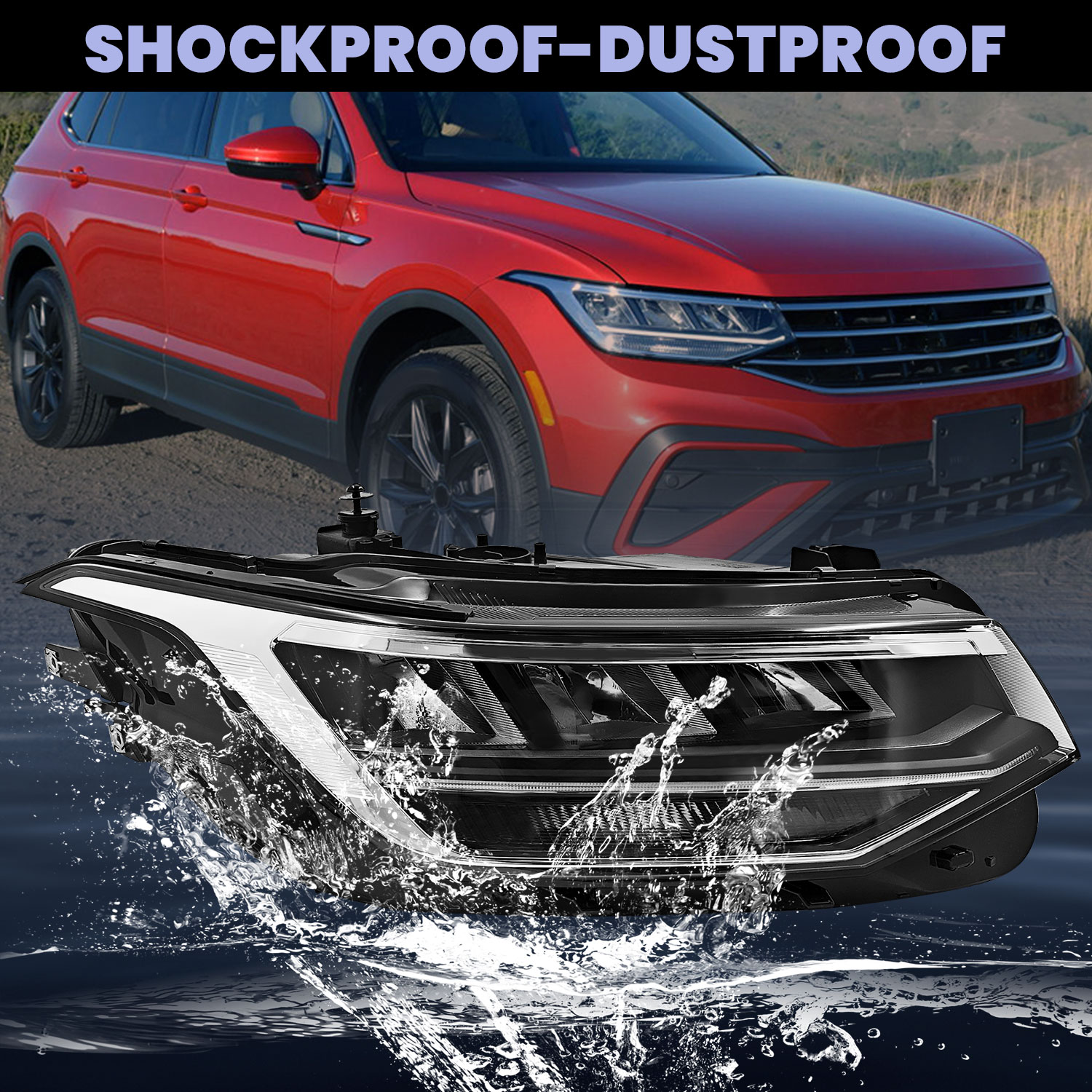 LED Headlight Fits for Volkswagen Tiguan SE 2022-2024 -Right Passenger Side Non-AFS