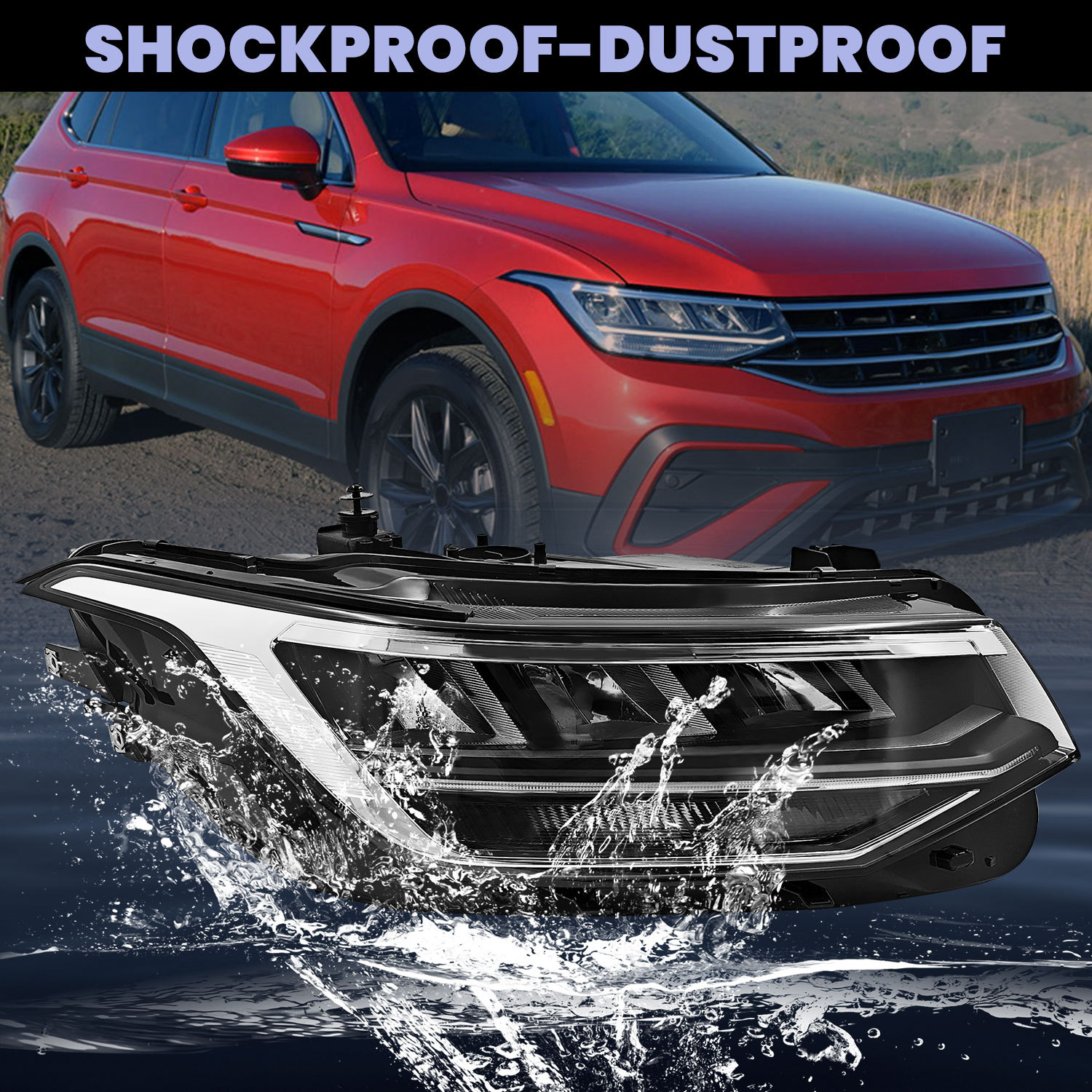 LED Headlight Fits for Volkswagen Tiguan SE 2022-2024 -Right Passenger Side Non-AFS