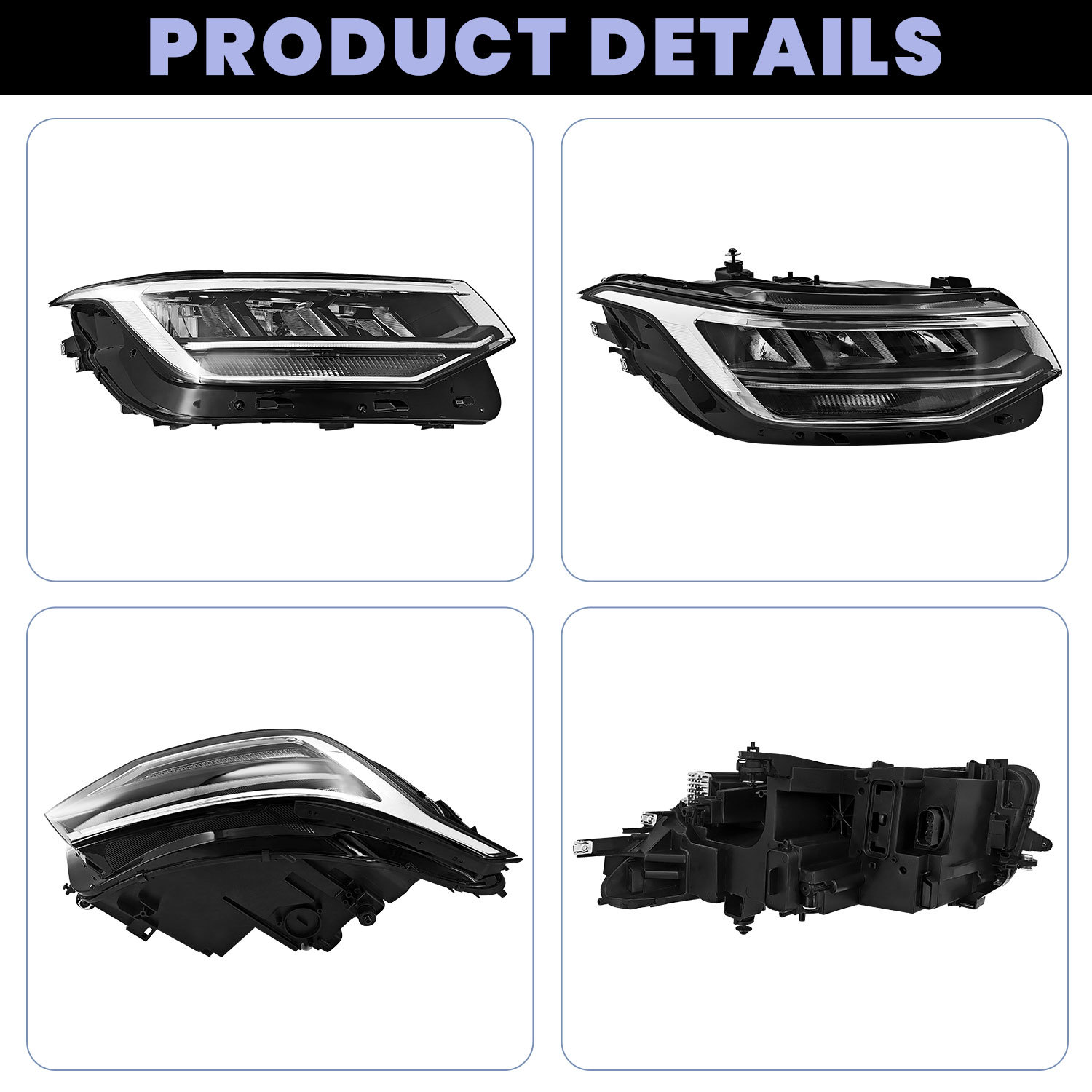 LED Headlight Fits for Volkswagen Tiguan SE 2022-2024 -Right Passenger Side Non-AFS