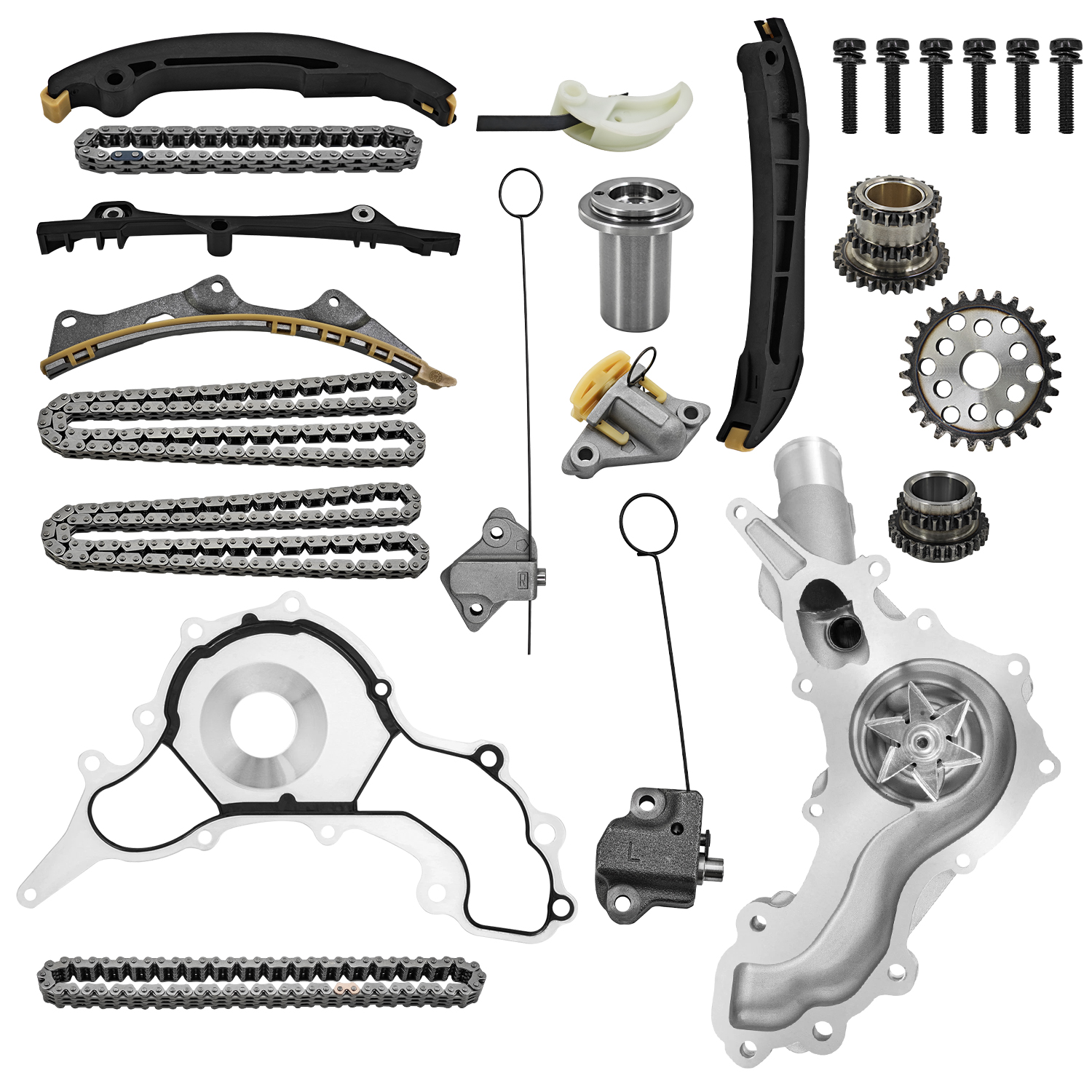 Timing Chain Kit w/Water Pump for Upg Pentastar V6 3.6L Engine (2016+), for Ram 1500/ ProMaster, For Chrysler Pacifica/Voyager