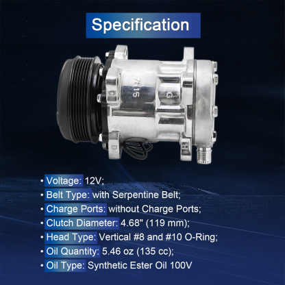 Air Conditioning Compressor for ford fits for New Holland 1089 1095 2450 2550 5640 6640 7740 7840 8240 8340 TS90 TS100 TS110 TS115