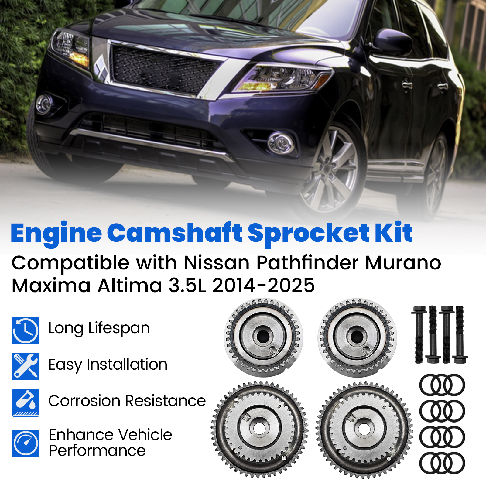 Intake & Exhaust Engine VVT Sprocket for Nissan Maxima 2015-2016,Murano 2015-2024,Maxima 2016-2023,Altima 2014-2018