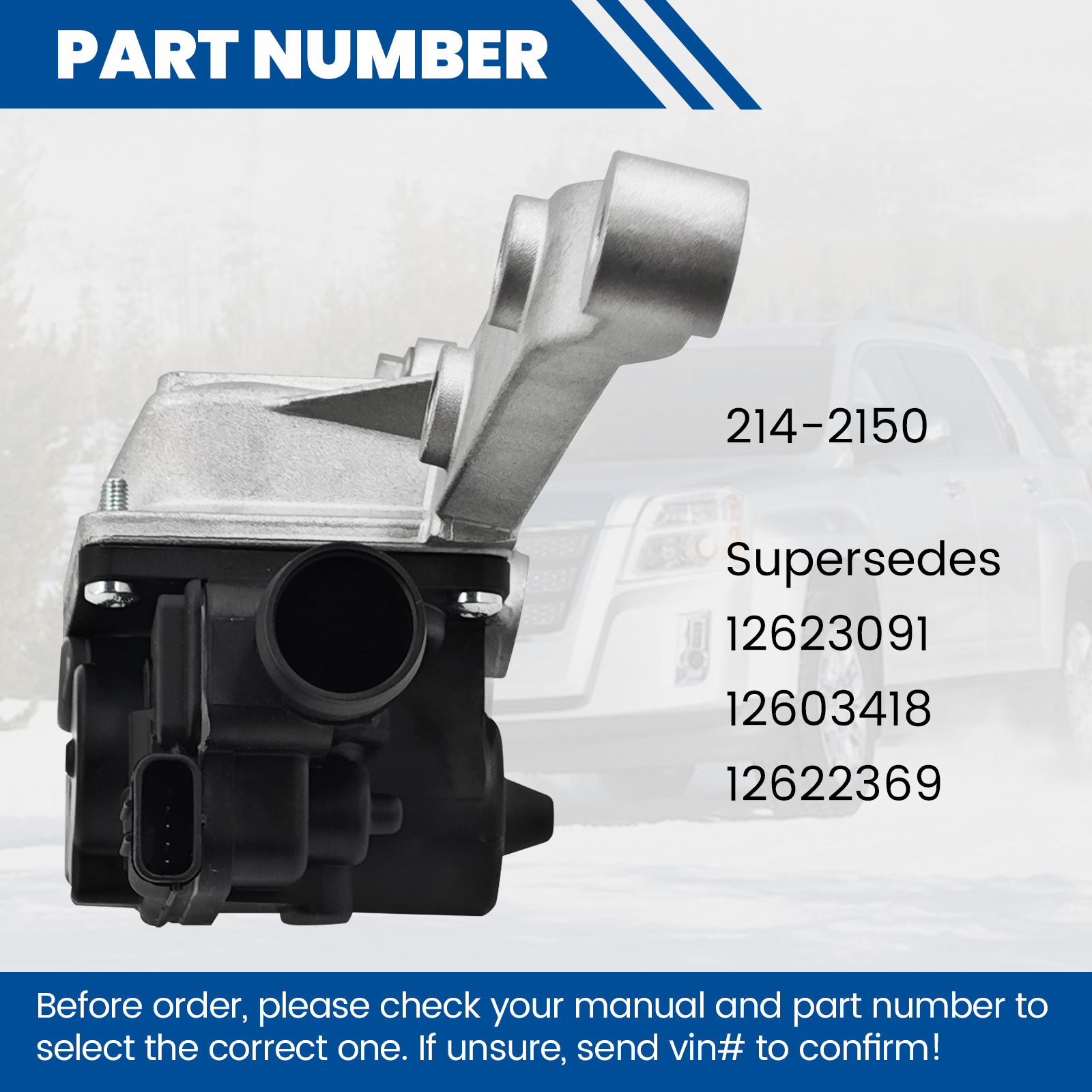  Secondary Air Injection Check Valve 2.4L For Chevy Malibu/Cobalt/Equinox, For Buick LaCrosse/Regal, For Pontiac G5 G6, For GMC Terrain and Saturn Aura