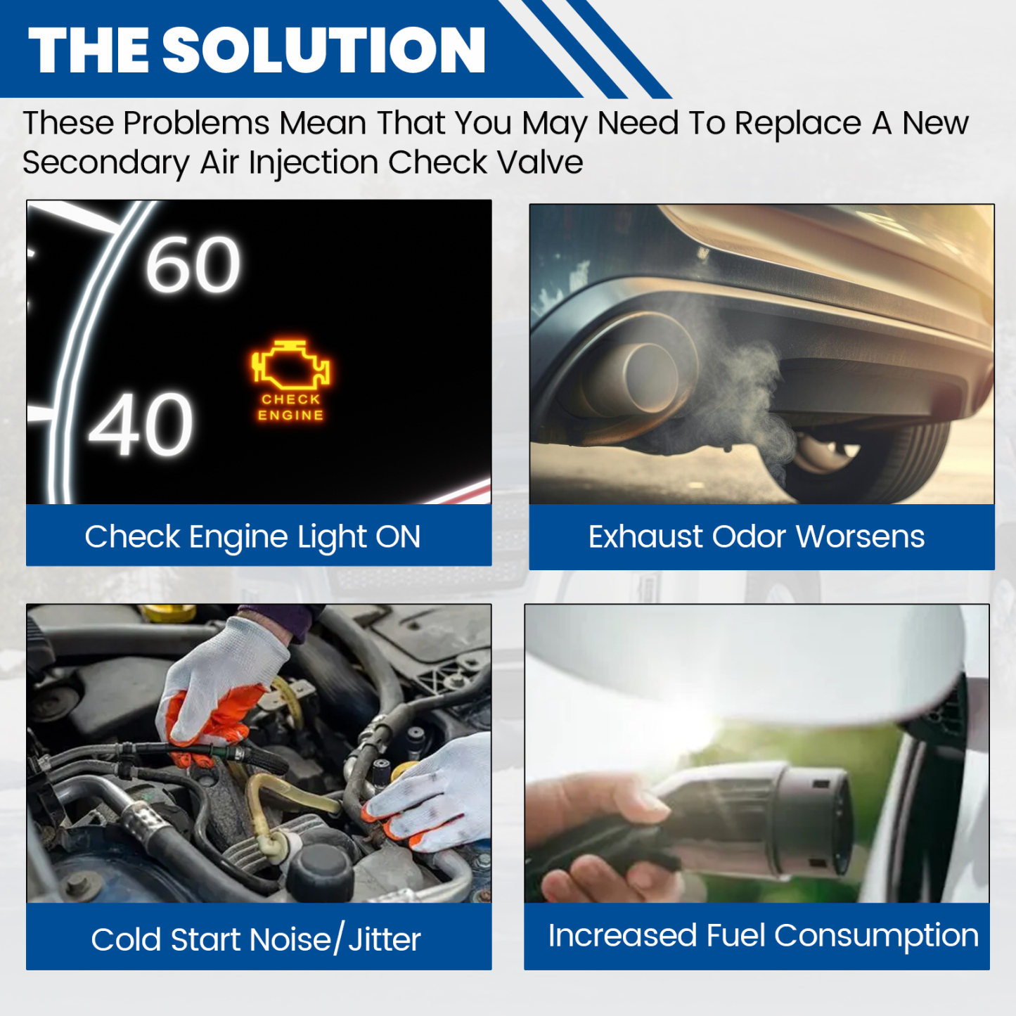  Secondary Air Injection Check Valve 2.4L For Chevy Malibu/Cobalt/Equinox, For Buick LaCrosse/Regal, For Pontiac G5 G6, For GMC Terrain and Saturn Aura