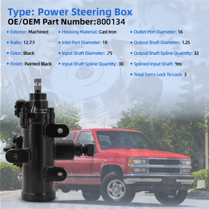 Power Steering Box 12.7:1 Ratio Quick Ratio for Chevy C1500 C2500 K1500 K2500 Tahoe for Cadillac Escalade for GMC C1500 1988-2000