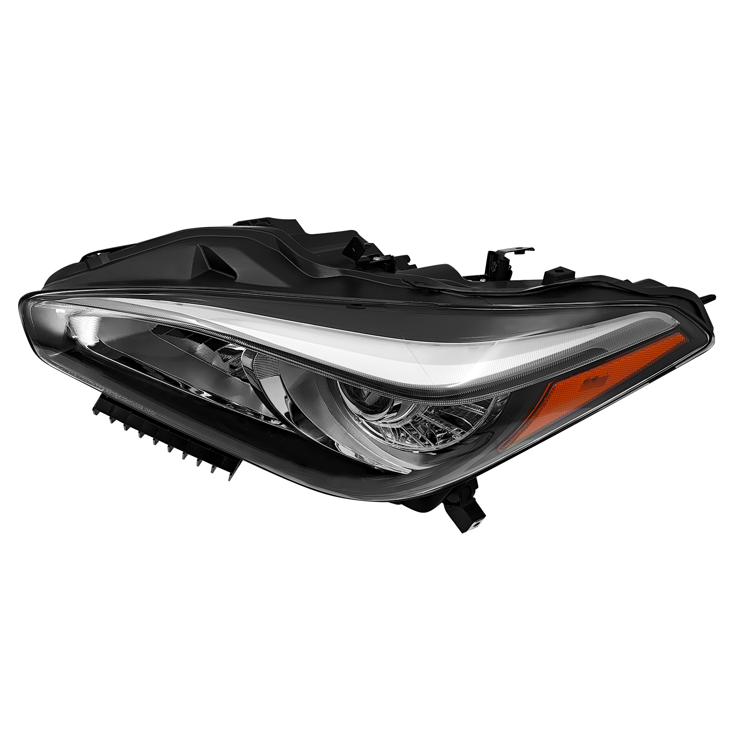 LED DRL Headlight Assembly Fits for Infiniti Q70 Q70L Sedan 2015-2019 5.6L / 3.7L Left Driver Side Headlamp w/o AFS w/Turn Signal Hi/Low Sealed Beam 