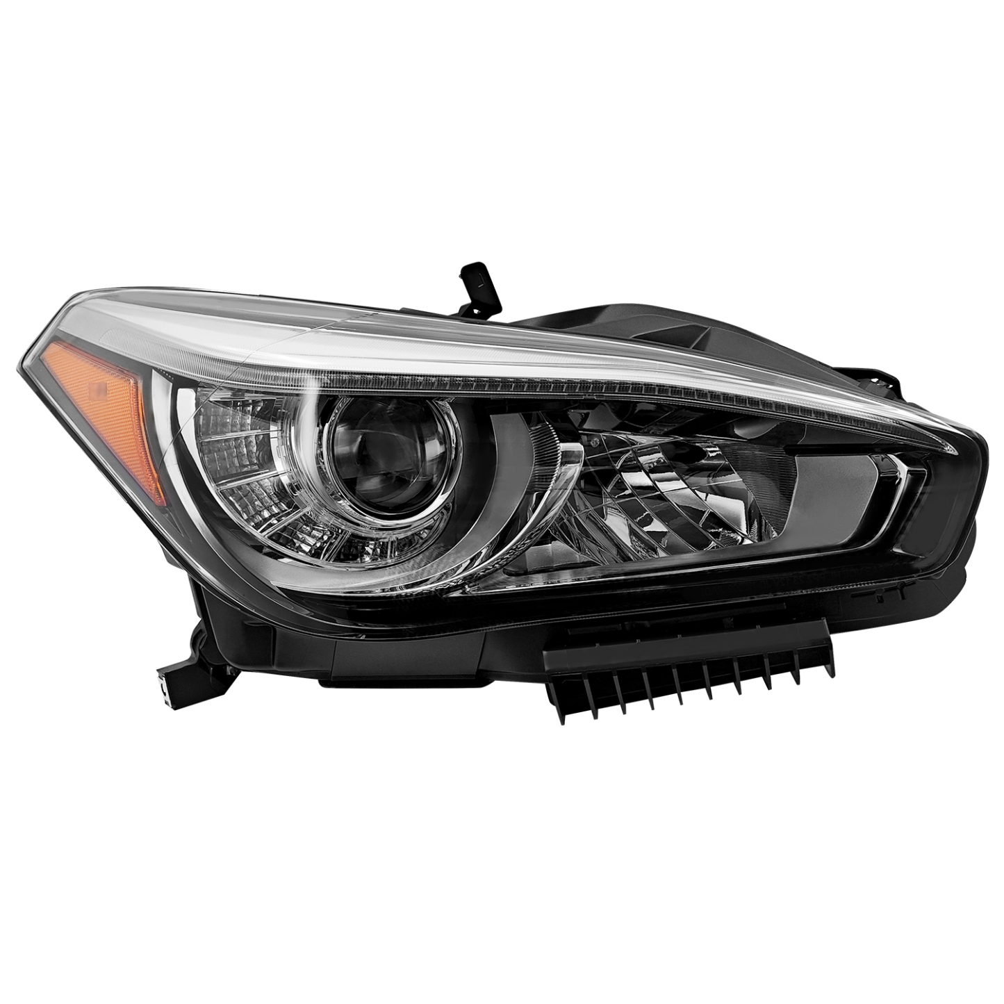 Right LED DRL Headlight Assembly Fits for Infiniti Q70 Q70L Sedan 2015-2019 5.6L / 3.7L Headlamp w/o AFS w/Turn Signal Hi/Low Sealed Beam 
