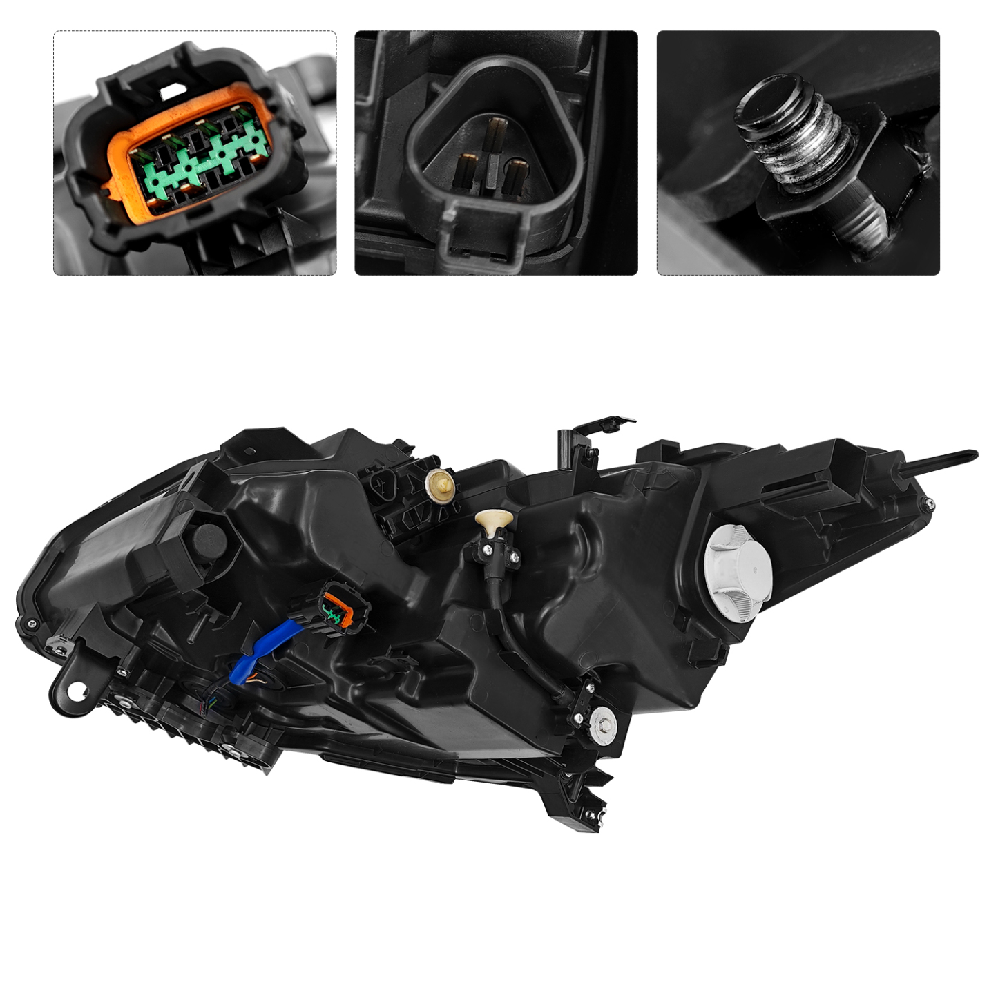 Right LED DRL Headlight Assembly Fits for Infiniti Q70 Q70L Sedan 2015-2019 5.6L / 3.7L Headlamp w/o AFS w/Turn Signal Hi/Low Sealed Beam 