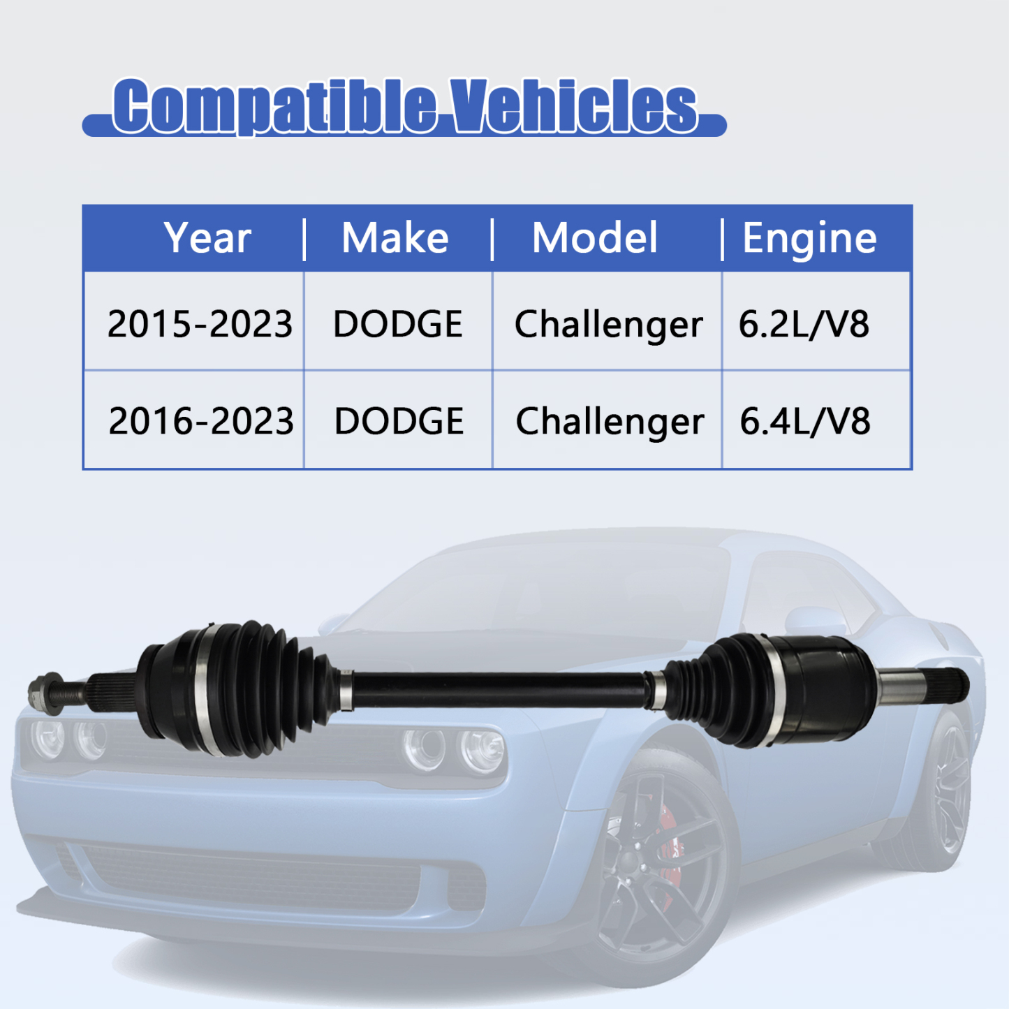 Rear Right CV Axle Shaft Fit For Dodge Challenger Charger 6.2L 6.4L V8 2015-2023