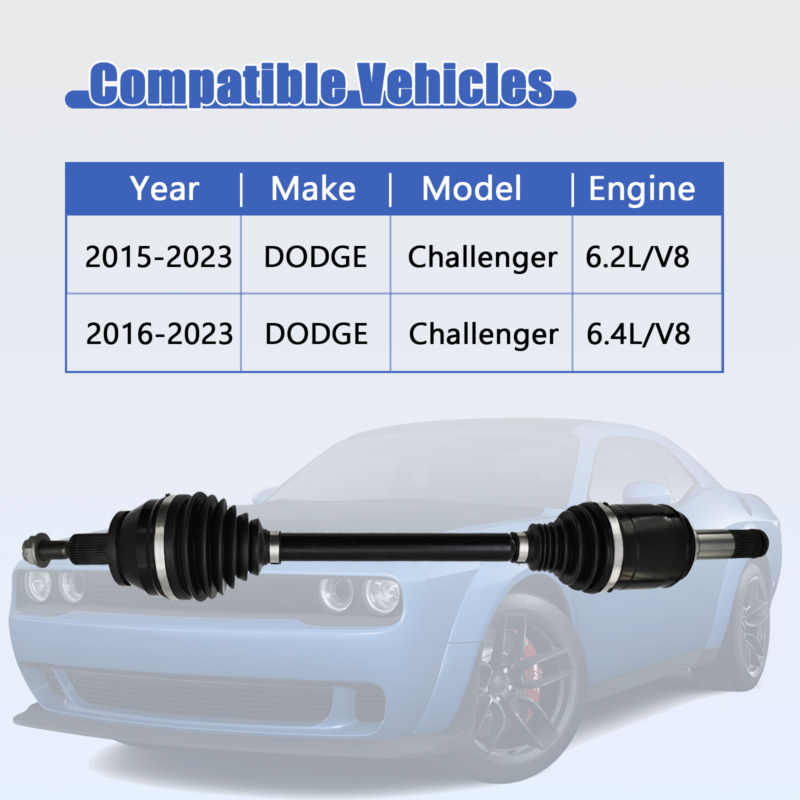 Rear Right CV Axle Shaft Fit For Dodge Challenger Charger 6.2L 6.4L V8 2015-2023