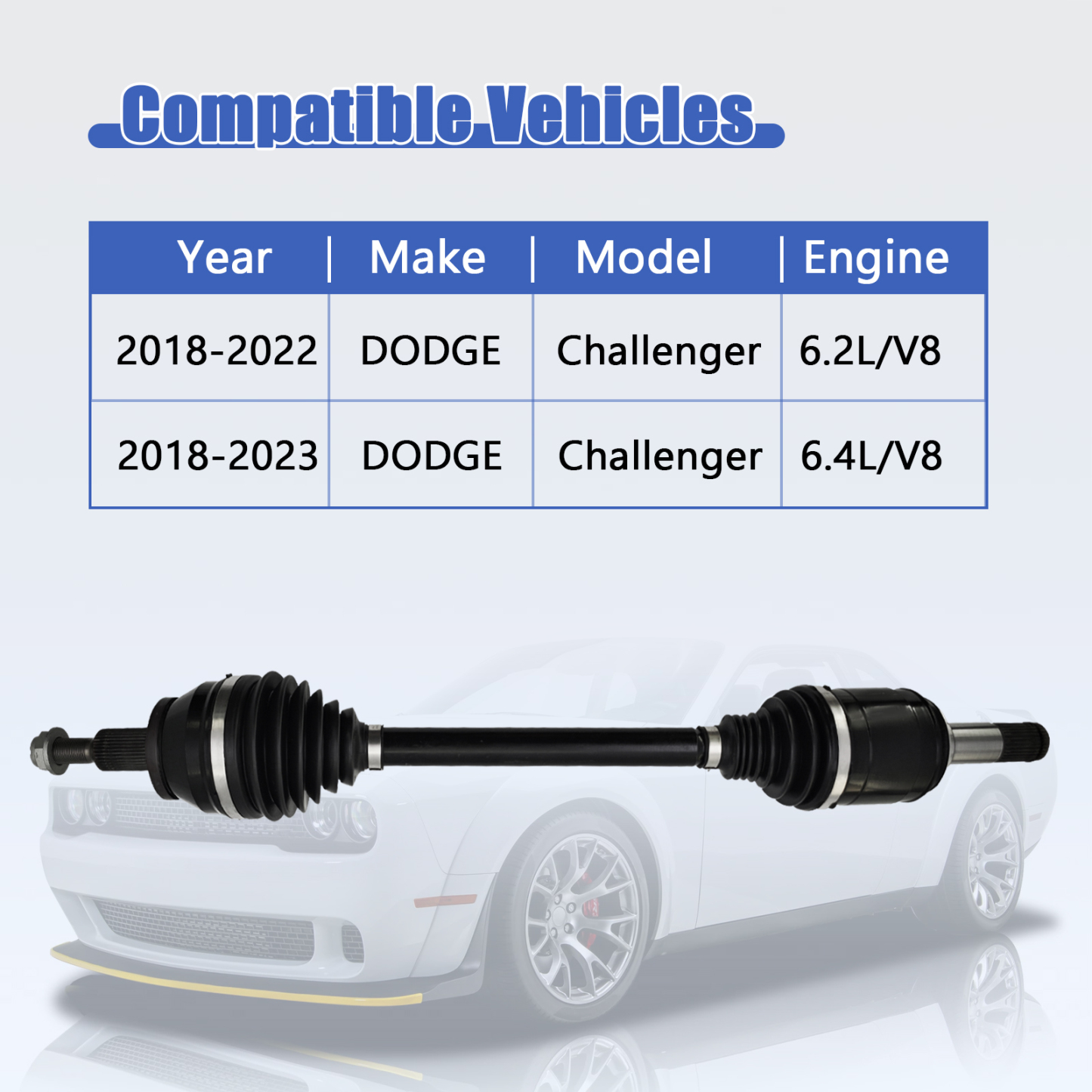 Rear Right CV Axle Shaft Fit For Dodge Challenger Charger 6.2L 6.4L V8 2015-2023