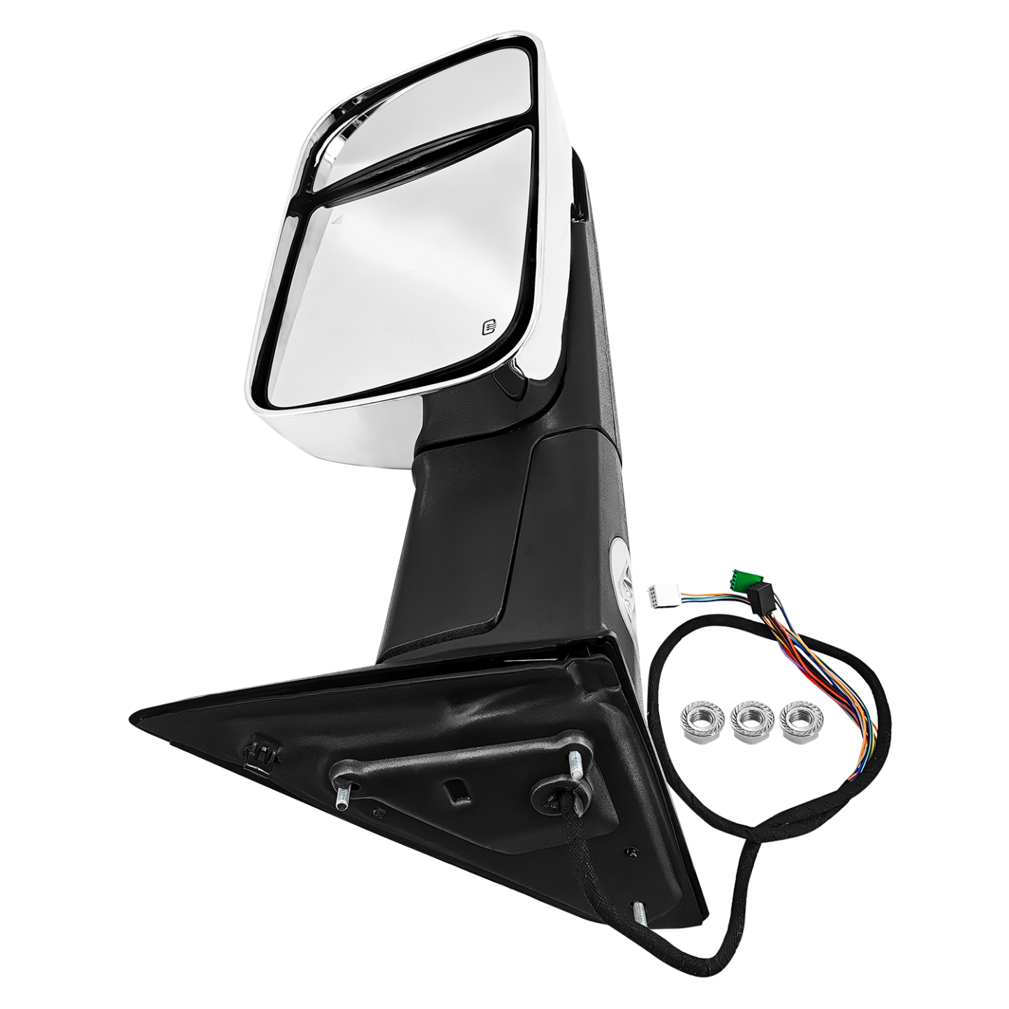 Right Passenger Side Tow Mirror Chrome Fits for Ram 2500 3500 2019-2022 Support Power Folding Power Glass Adjust & Heated Support BSM with Turn Signal Light Puddle Light