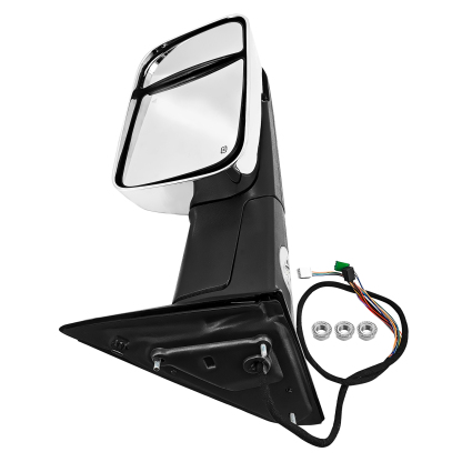 Right Passenger Side Tow Mirror Chrome Fits for Ram 2500 3500 2019-2022 Support Power Folding Power Glass Adjust & Heated Support BSM with Turn Signal Light Puddle Light