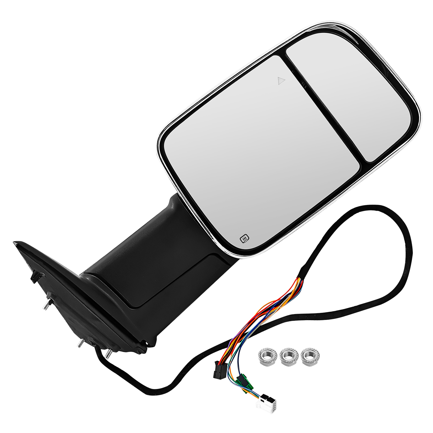 Right Passenger Side Tow Mirror Chrome Fits for Ram 2500 3500 2019-2022 Support Power Folding Power Glass Adjust & Heated Support BSM with Turn Signal Light Puddle Light