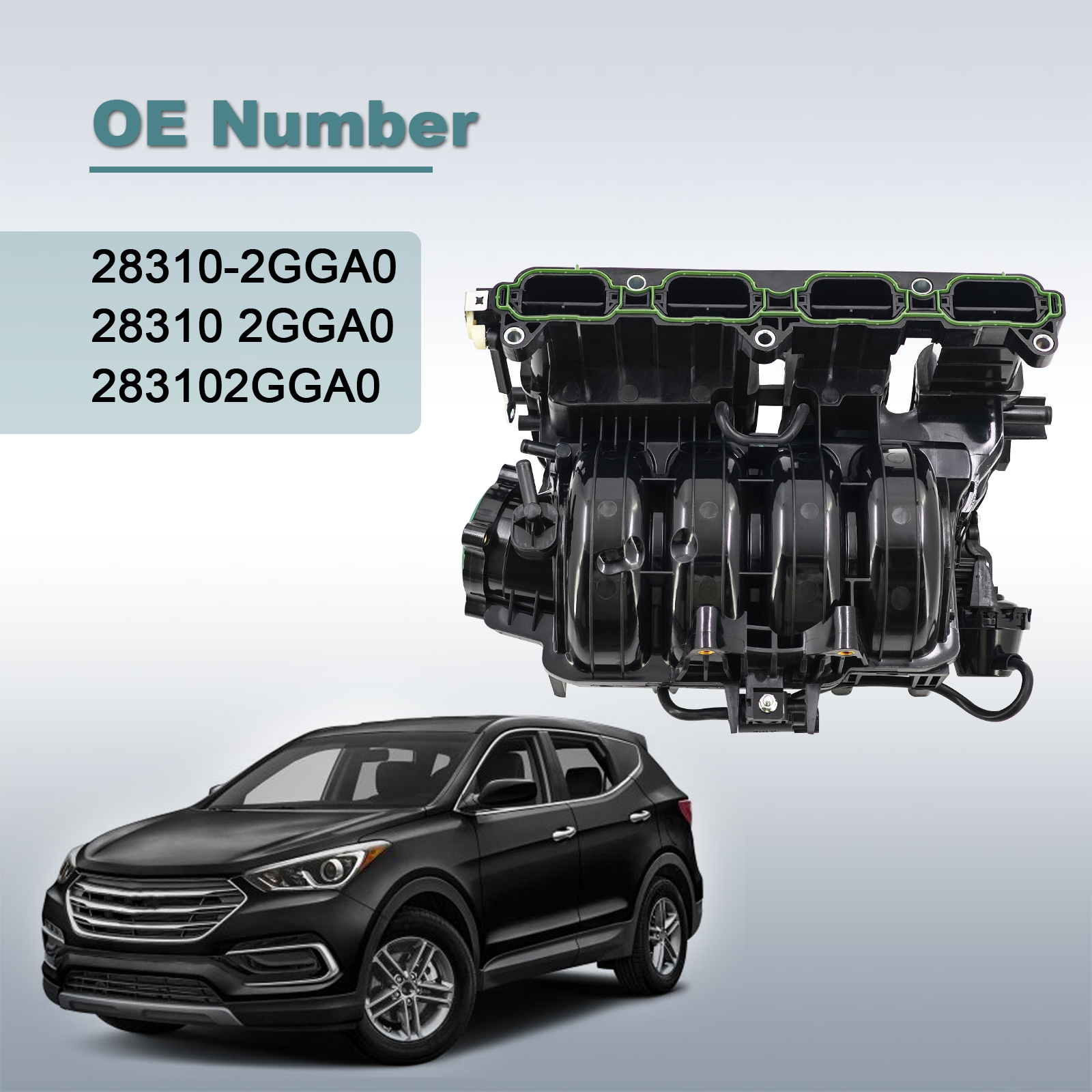 Engine Intake Manifold Compatible with Hyundai Santa Fe Tucson Sonata for Kia Sorento Sportage Optima 2.4L l4 2015-2022