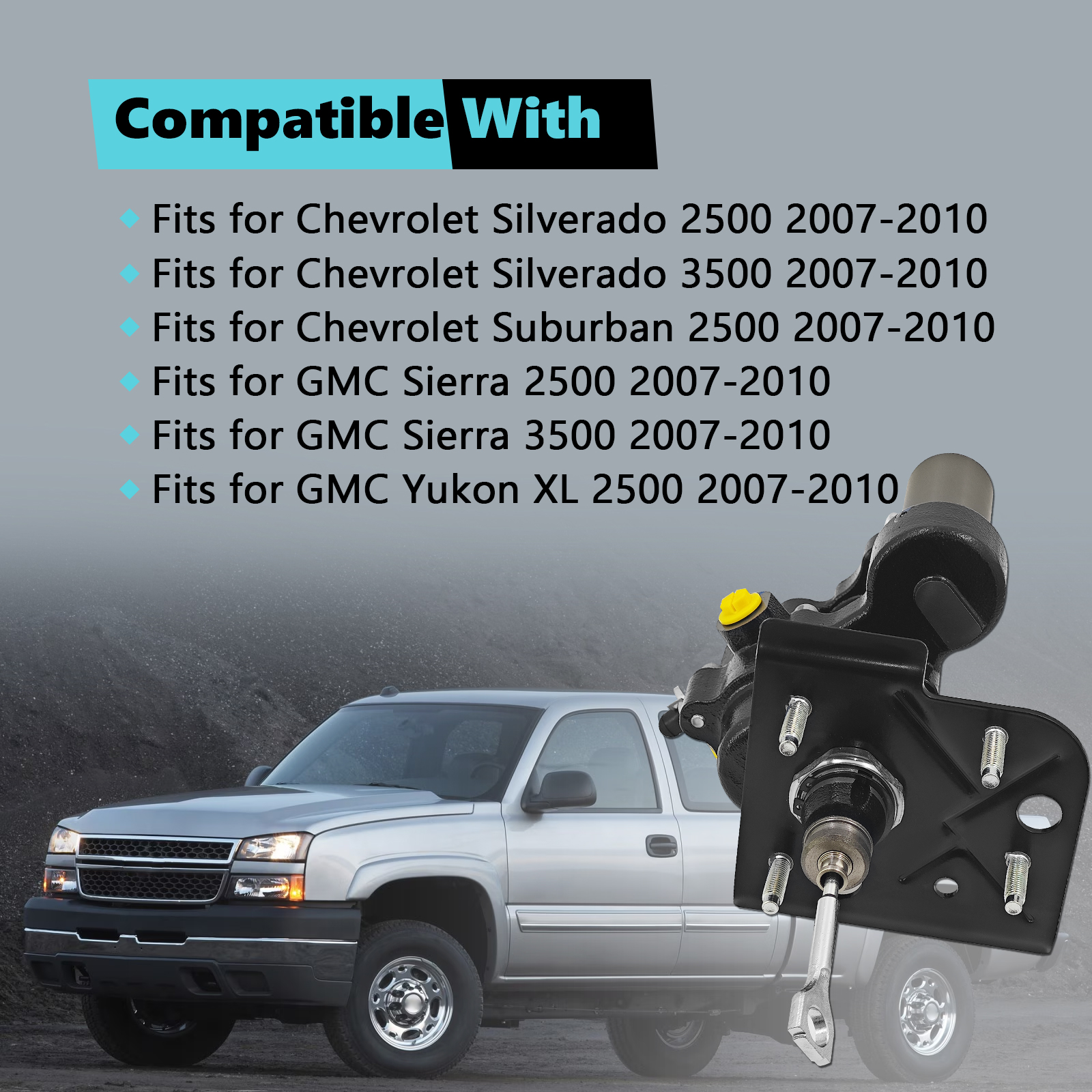 Power Brake Booster Assembly Fits for Chevrolet Silverado 2500 3500 Suburban 2500 Fits for GMC Sierra 2500 3500 Yukon XL 2007-2010