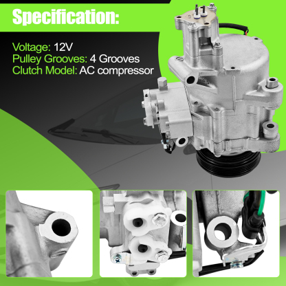 AC Air Conditioning Compressor Fits for Honda Civic 1.5L Hybrid 2012-2015 for Acura ILX 1.5L Hybrid 2013-2015
