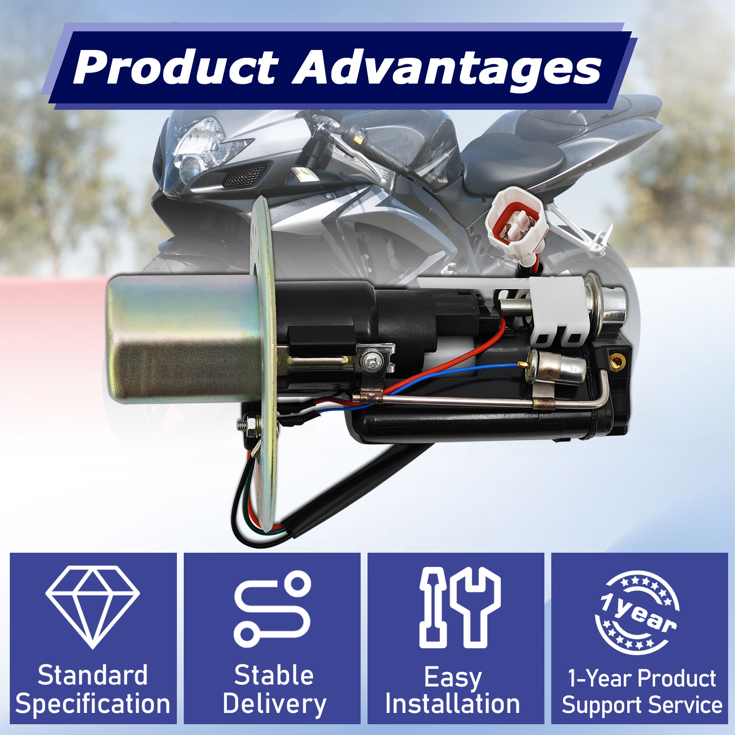 Fuel Pump Assembly 3 Pin Compatible With Suzuki GSXR 600 2001-2003, GSXR 750 2000-2003