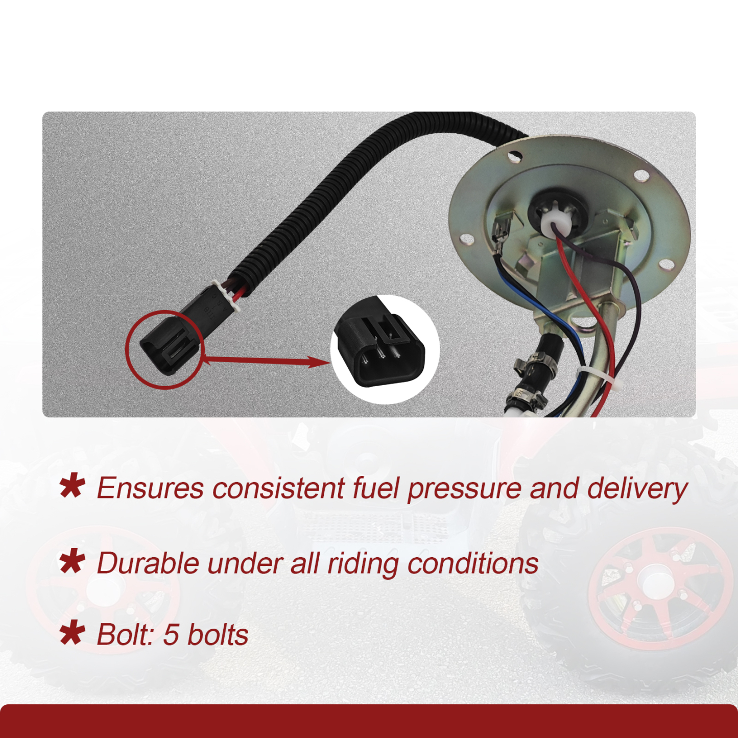 47-1048 5-Bolt Fuel Pump Assembly Fits for Polaris Sportsman 700 EFI 2006 2007 2008 Fuel Pump Module for Polaris Sportsman 800 EFI 2005-2008