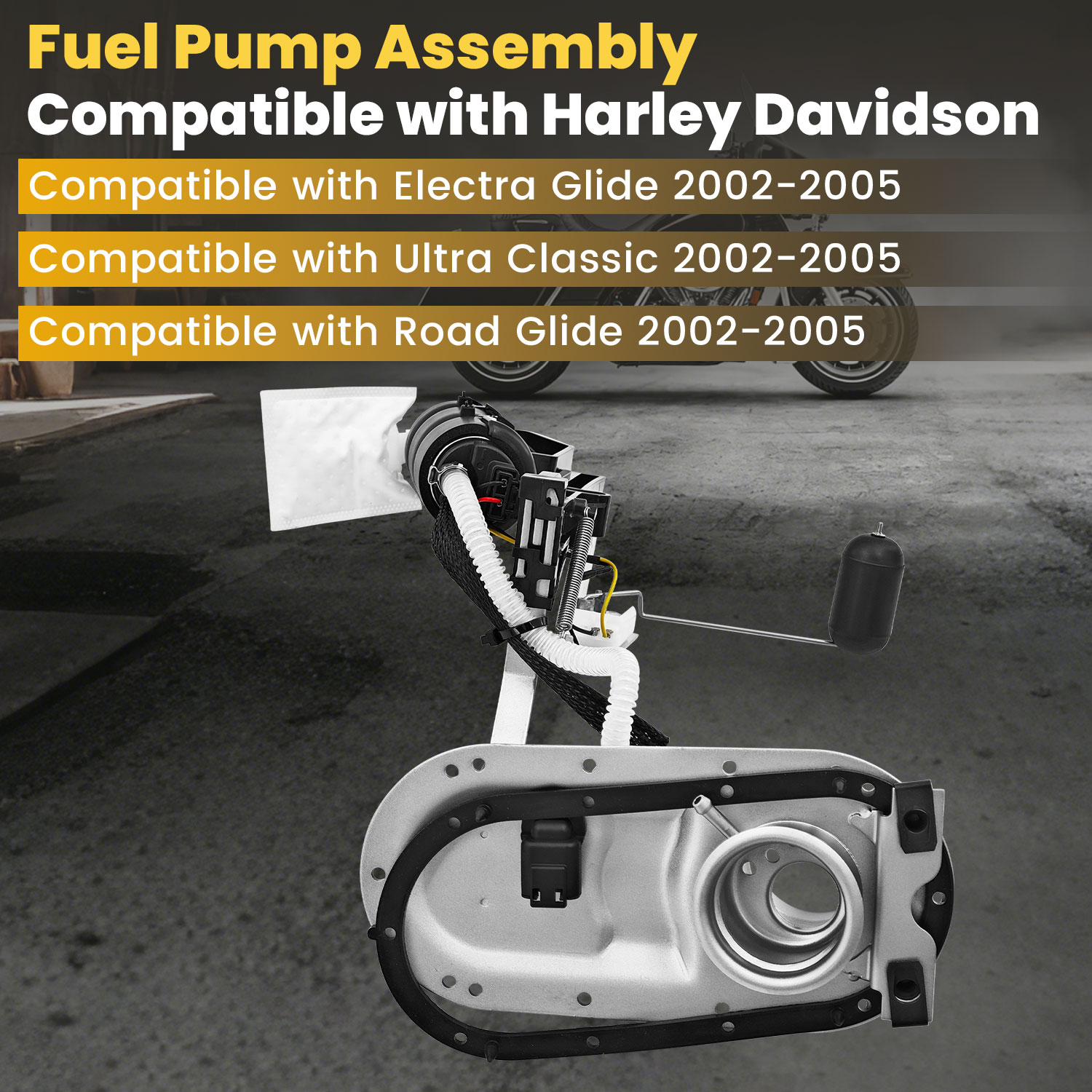 Fuel Pump Assembly Compatible with Harley Davidson Electra Glide Ultra Classic Road Glide 2002-2005