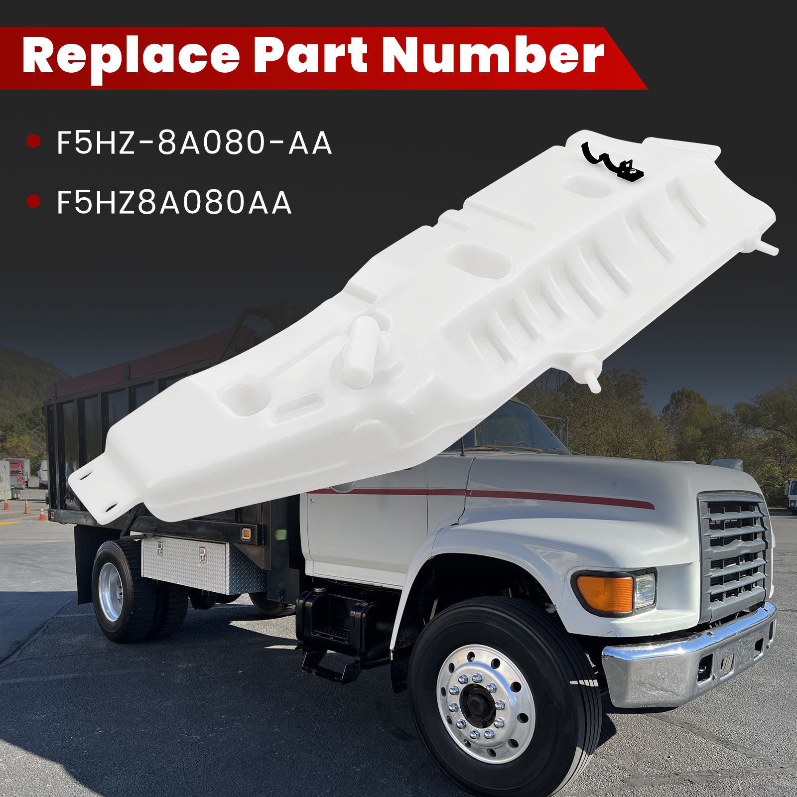 Radiator Overflow Coolant Reservoir Expansion Tank for Ford F600 F700 F800 F900 1990-1998