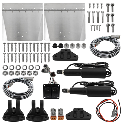 9" x 12" Standard Trim Tab Kit 12V Electric Trim Tabs for Boats Size 16ft to 25ft with Double Rocker Switches #15101-104