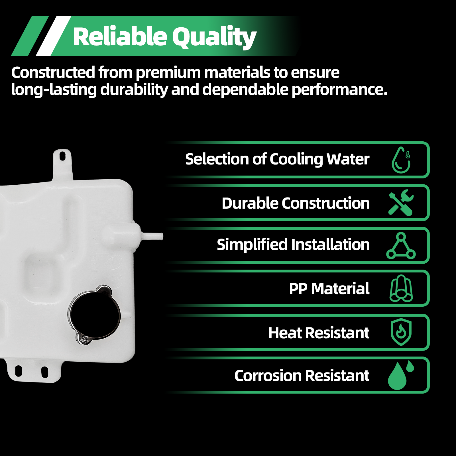 Radiator Overflow Coolant Reservoir Tank with Cap Fits for Ford Truck F650 F750 2000-2003; Fits for Ford F12000 F14000 F16000 1998-2005