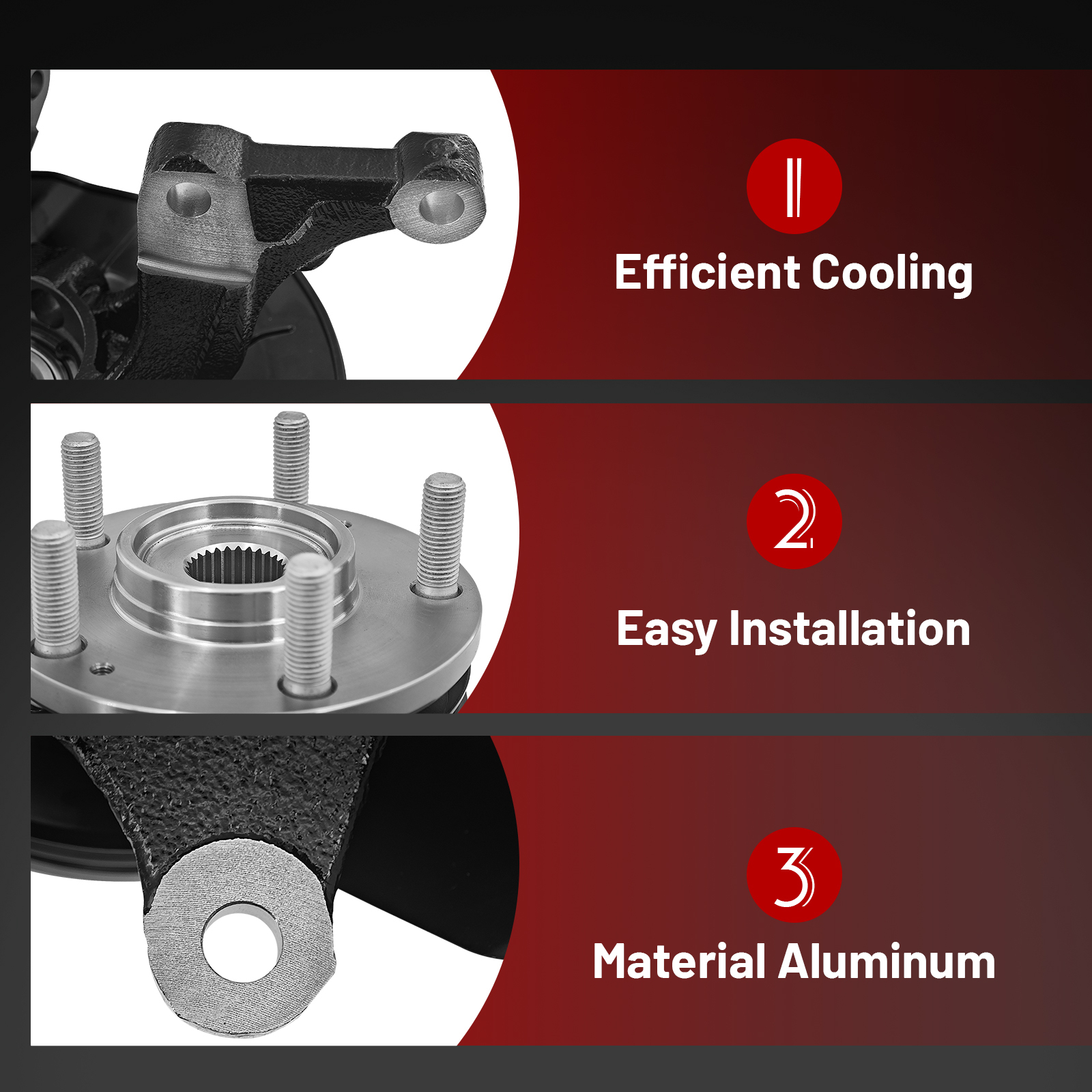 Front Left & Right Steering Knuckle Assembly Fits for Kia Soul 1.6L 2.0L 2014-2016