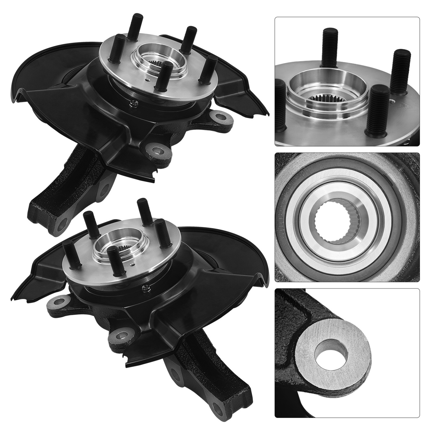 Front Left & Right Steering Knuckle Assembly Compatible with Honda Ridgeline 3.5L 2006-2014